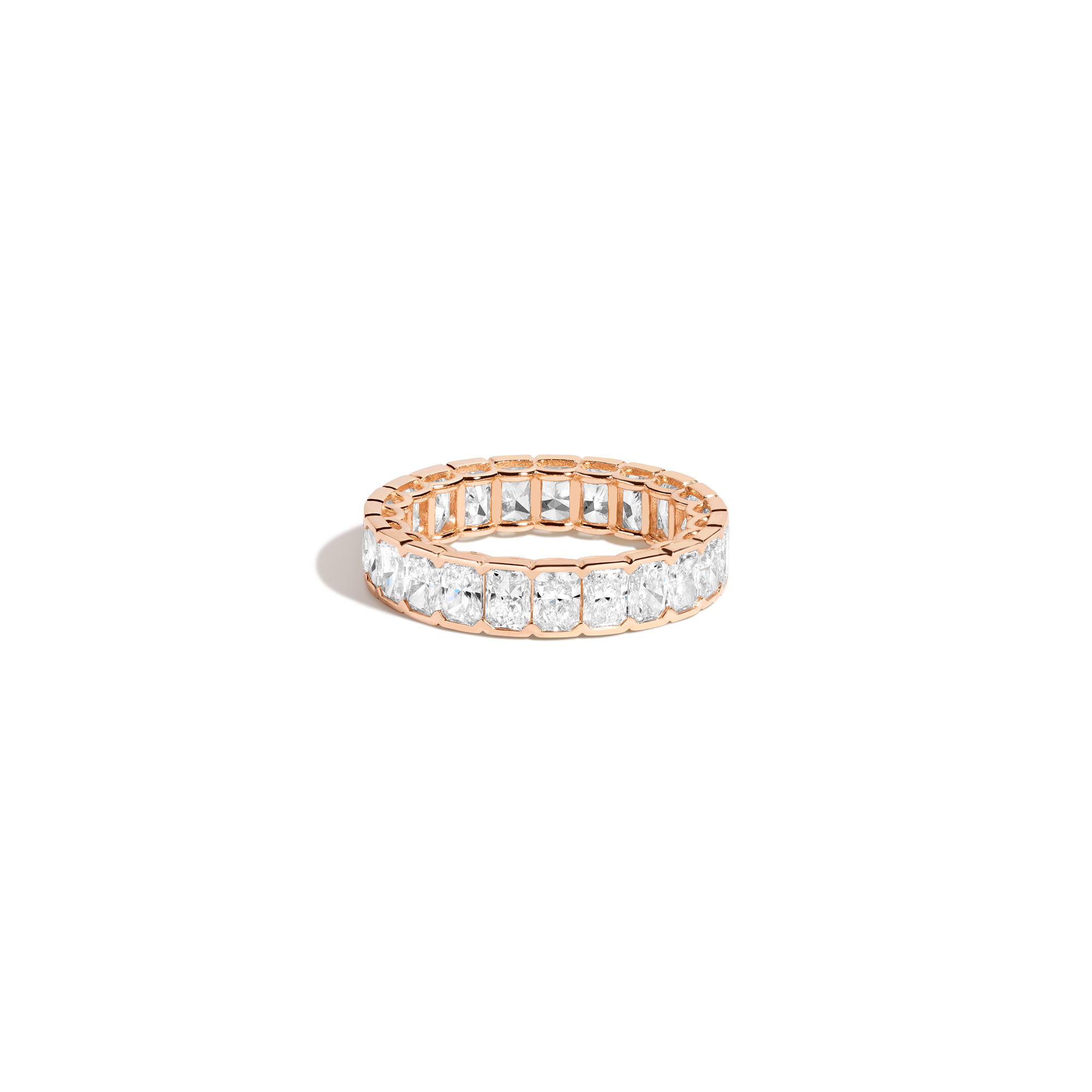 Radiant Lab Grown Diamond Semi-Bezel Eternity Ring