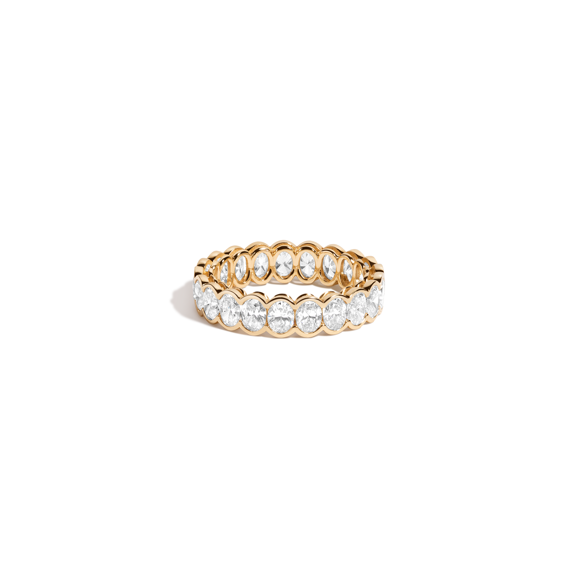 Oval Lab Grown Diamond Semi-Bezel Eternity Ring