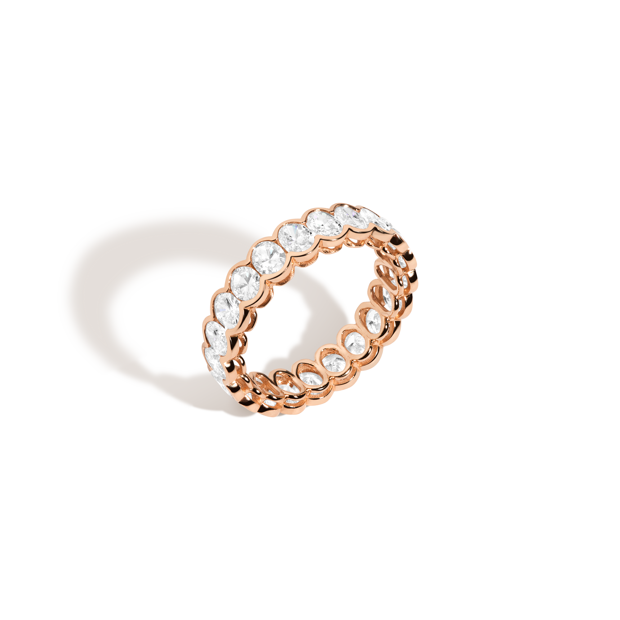 Oval Lab Grown Diamond Semi-Bezel Eternity Ring
