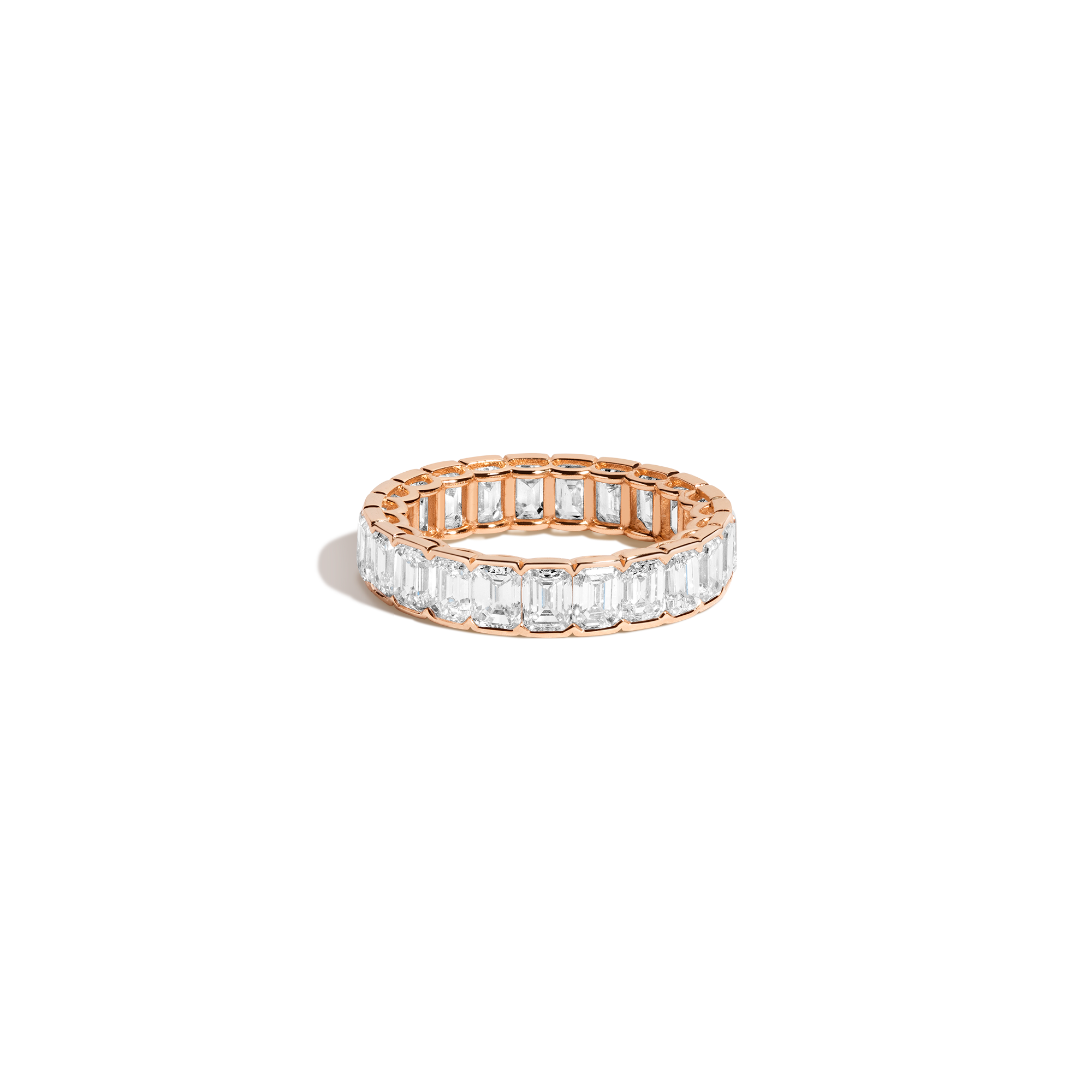 Emerald Lab Grown Diamond Semi-Bezel Eternity Ring