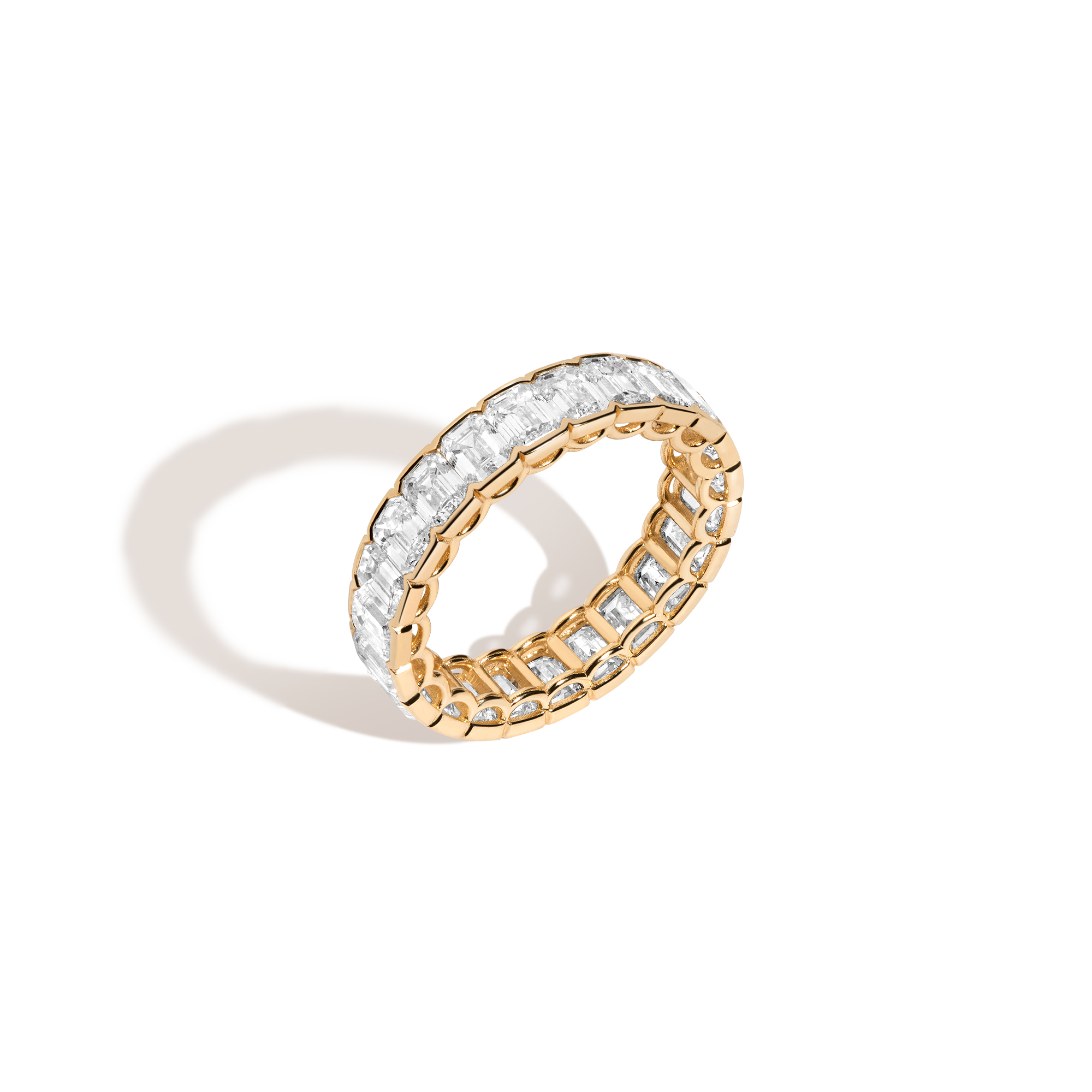 Emerald Lab Grown Diamond Semi-Bezel Eternity Ring