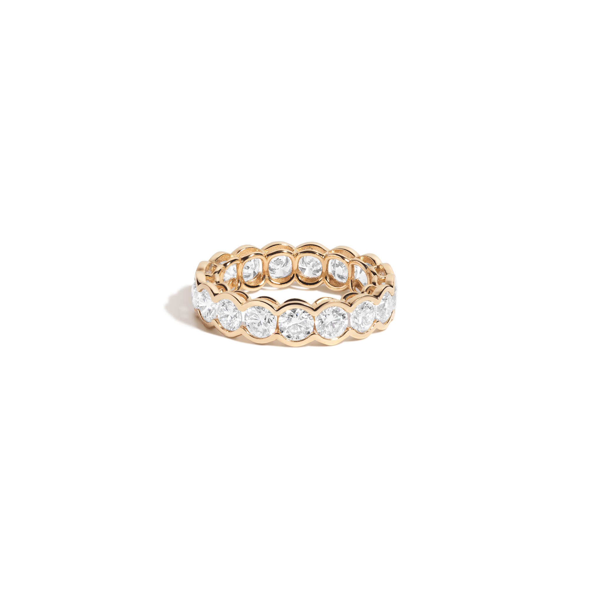 Round Lab Grown Diamond Semi-Bezel Eternity Ring