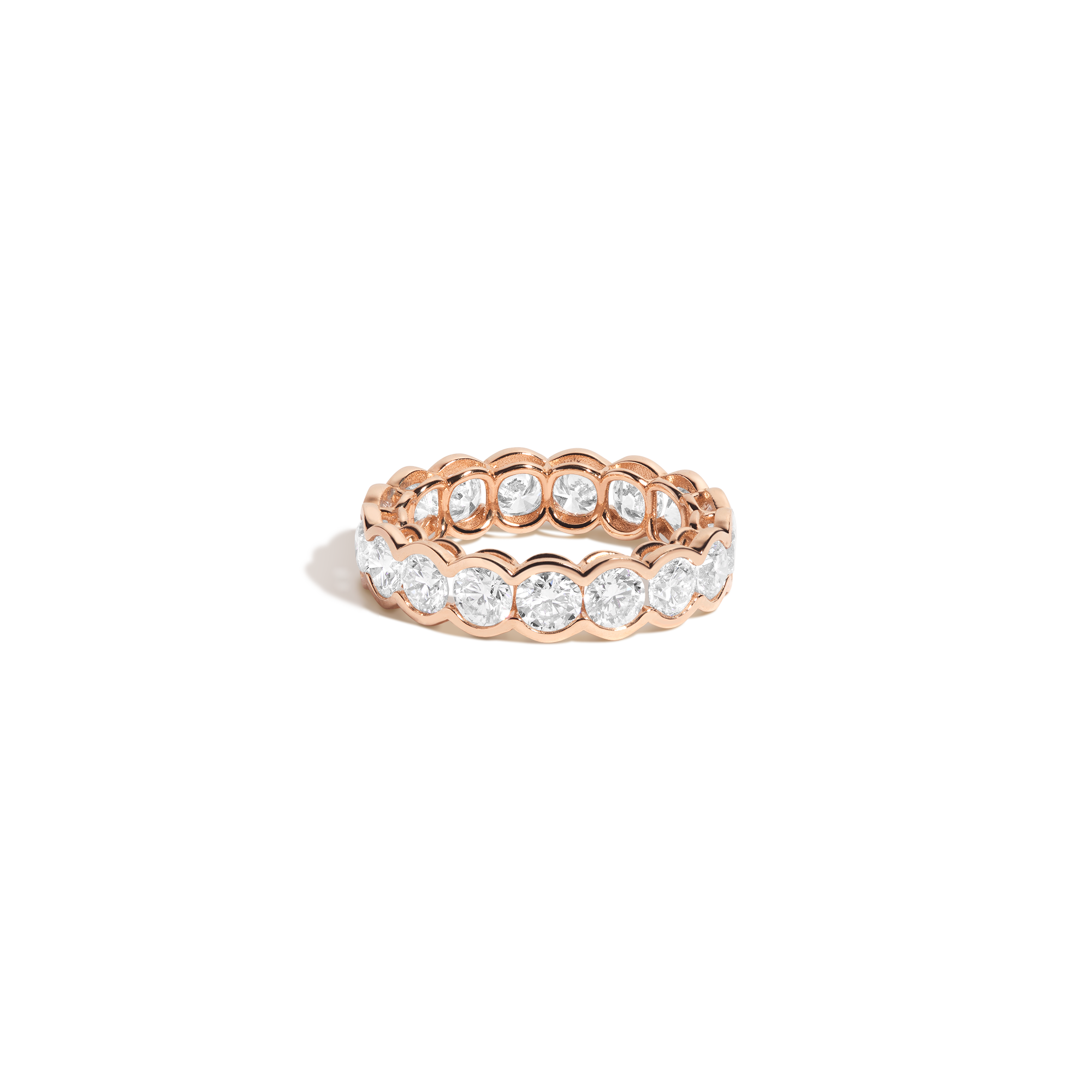 Round Lab Grown Diamond Semi-Bezel Eternity Ring