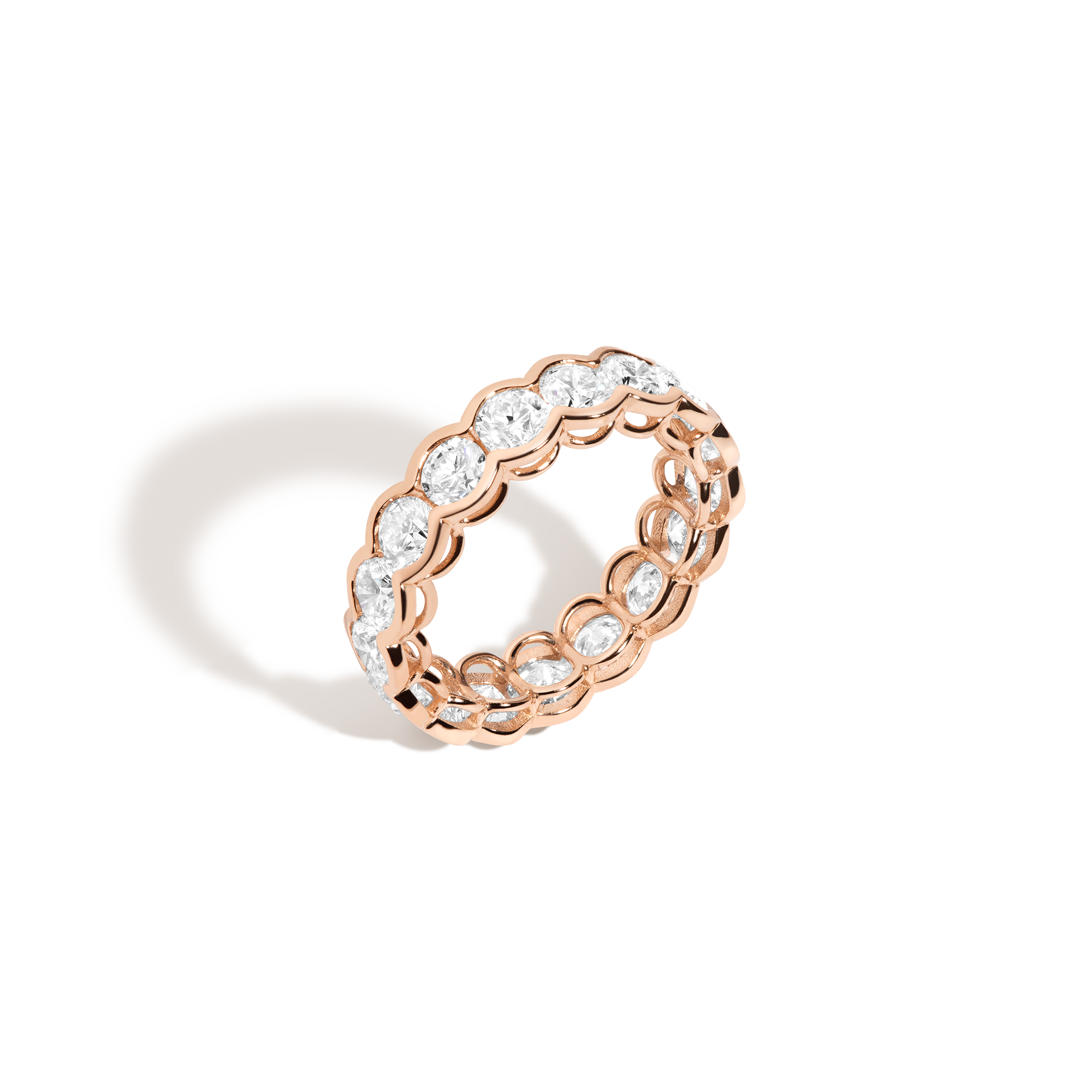 Round Lab Grown Diamond Semi-Bezel Eternity Ring