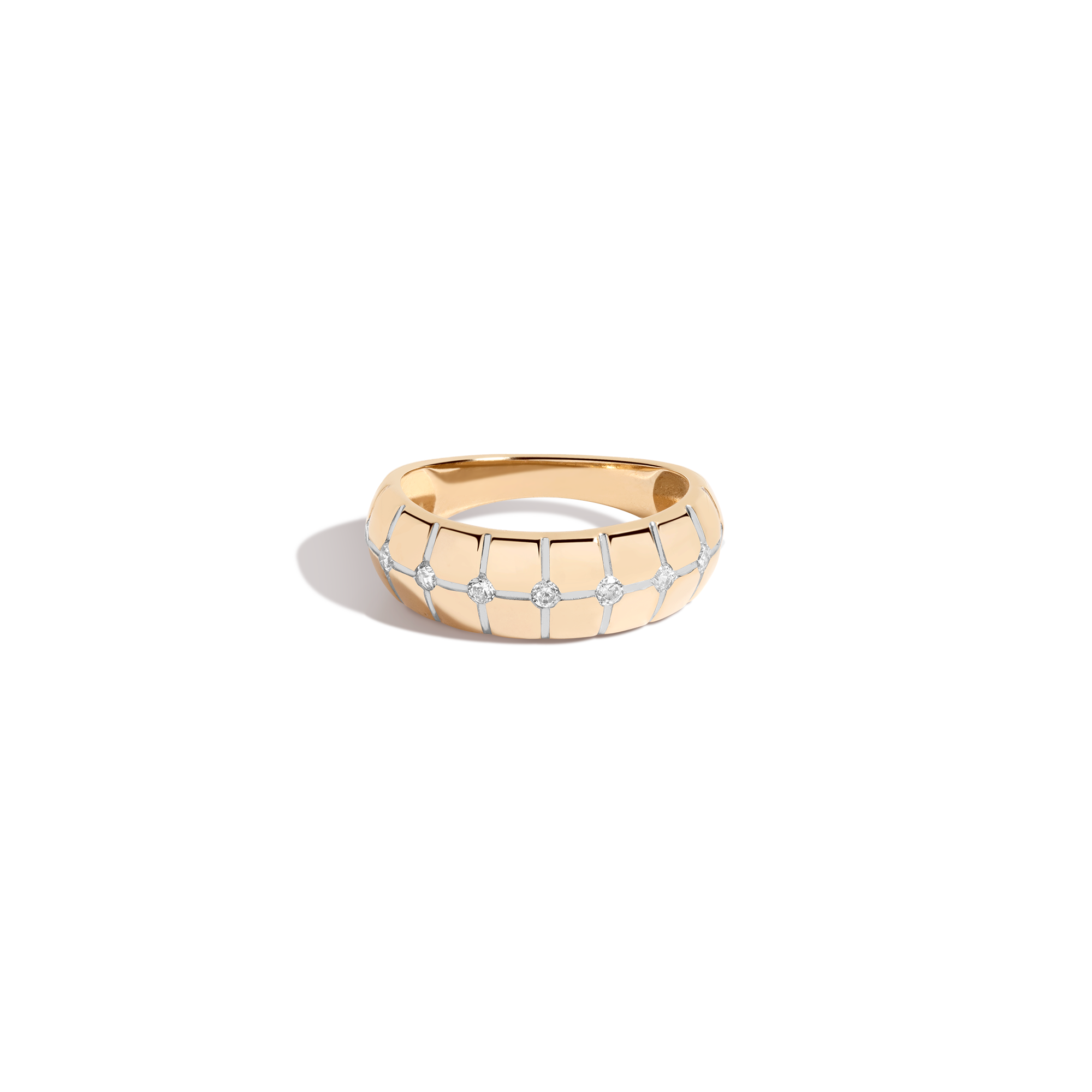 Lab Grown White Sapphire Matrix Ring