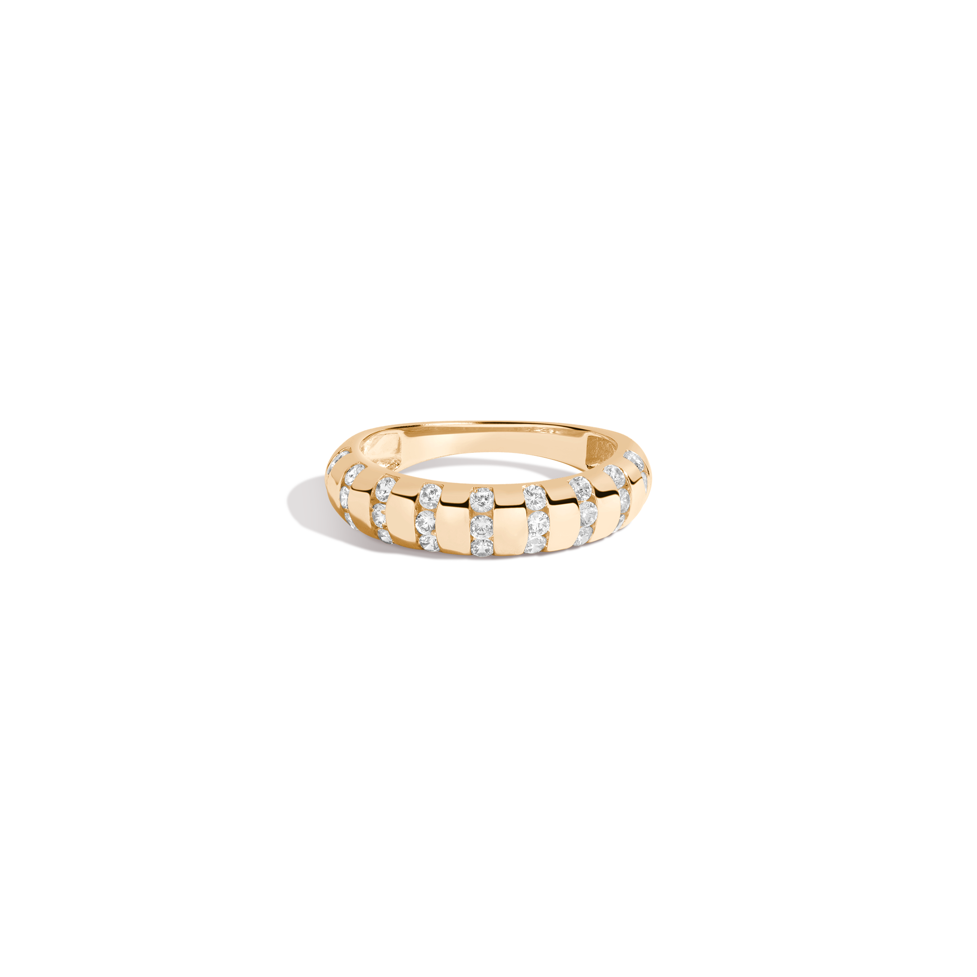 Lab Grown White Sapphire Striped Matrix Ring