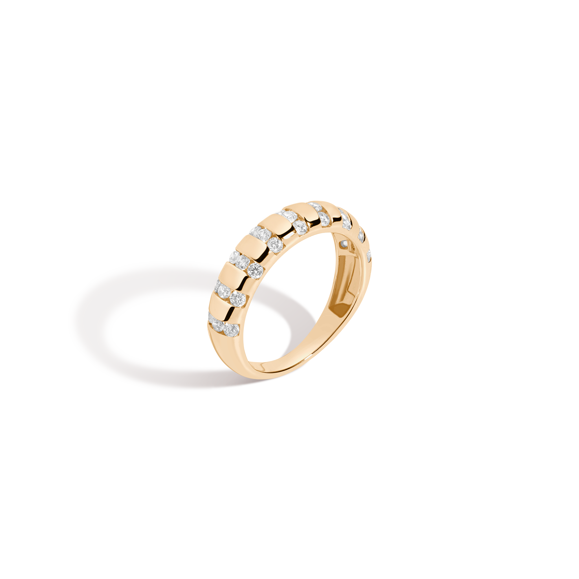 Lab Grown White Sapphire Striped Matrix Ring