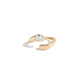 Lab Grown White Sapphire Pear Ellipse Ring