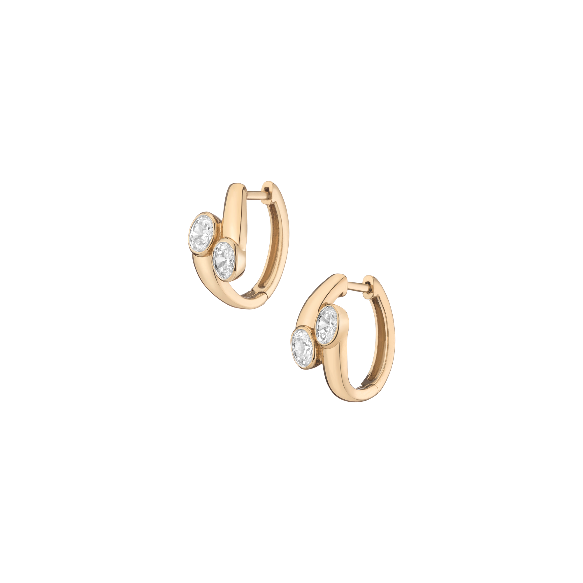Lab Grown White Sapphire Ellipse Earrings