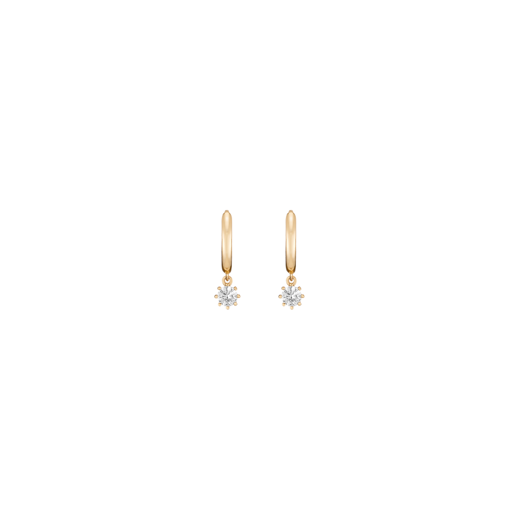 Lab Grown White Sapphire Drop Huggie Earrings