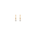 Lab Grown White Sapphire Drop Huggie Earrings