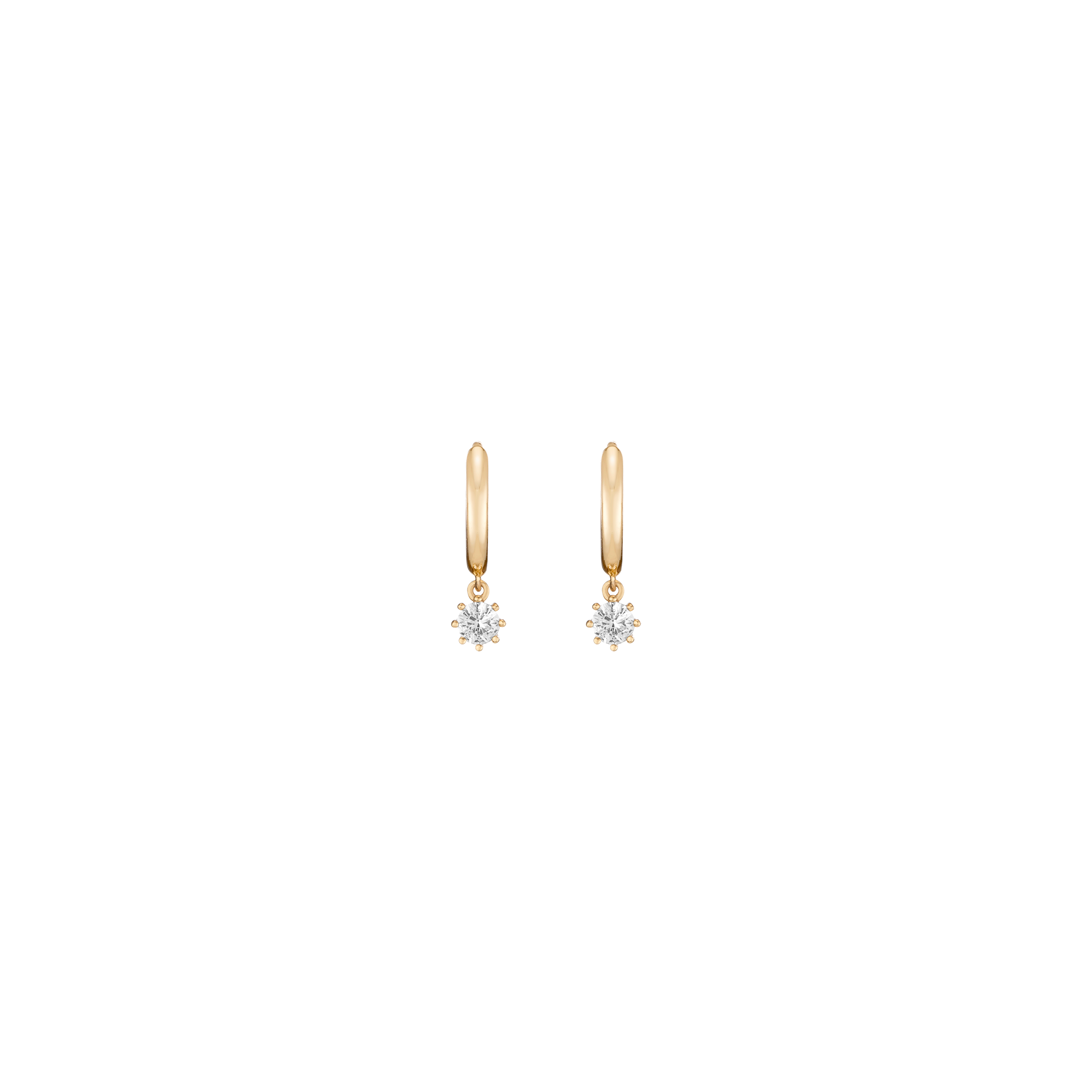 Lab Grown White Sapphire Drop Huggie Earrings