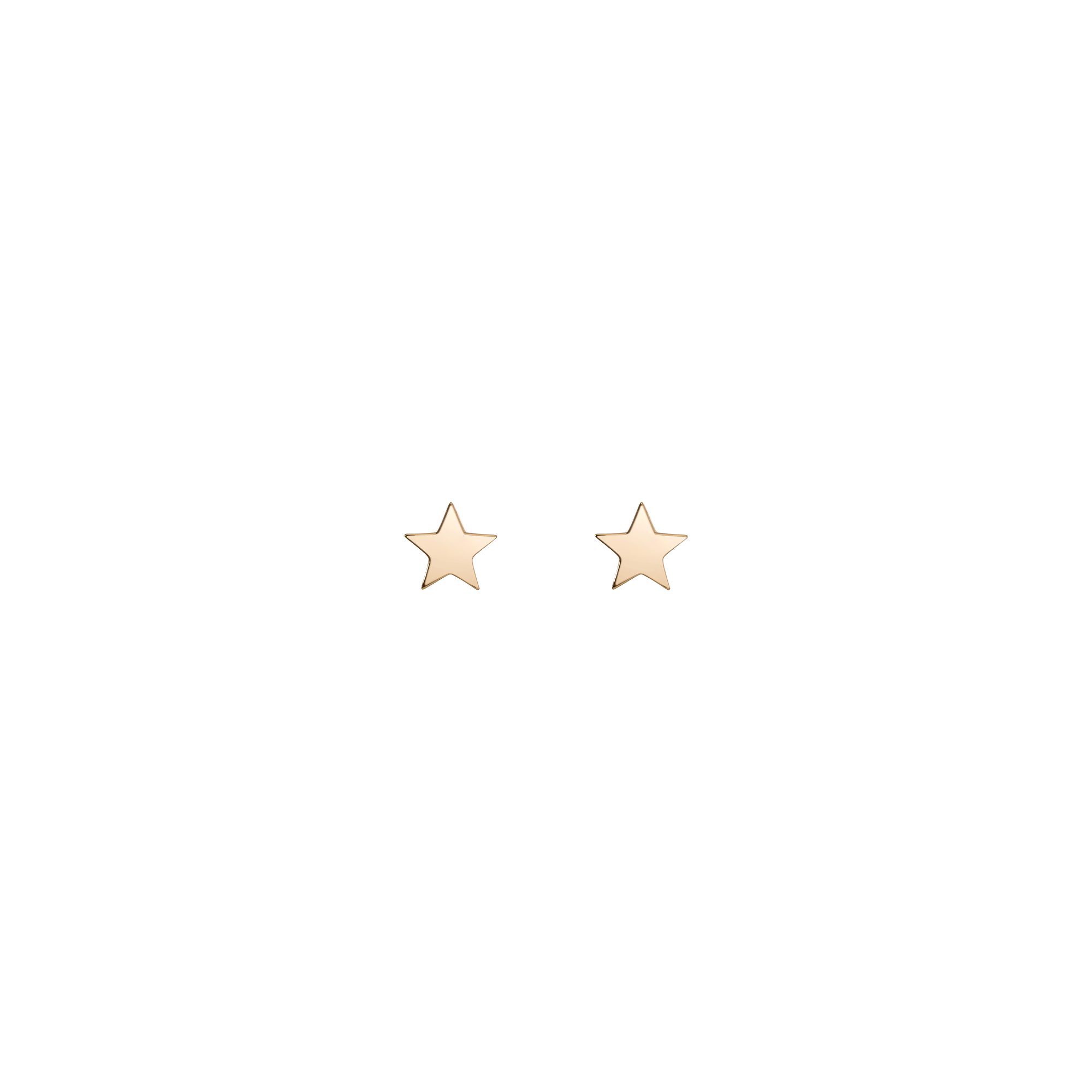 Gold Nova Star Stud Earrings - Flat Back