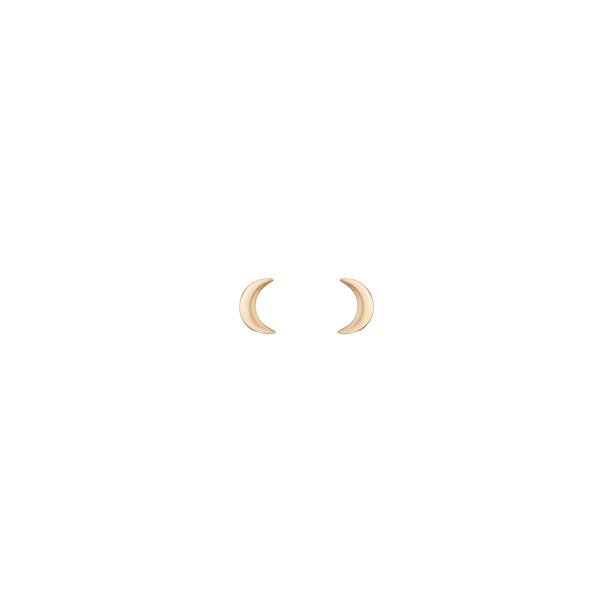 Gold Moon Stud Earrings