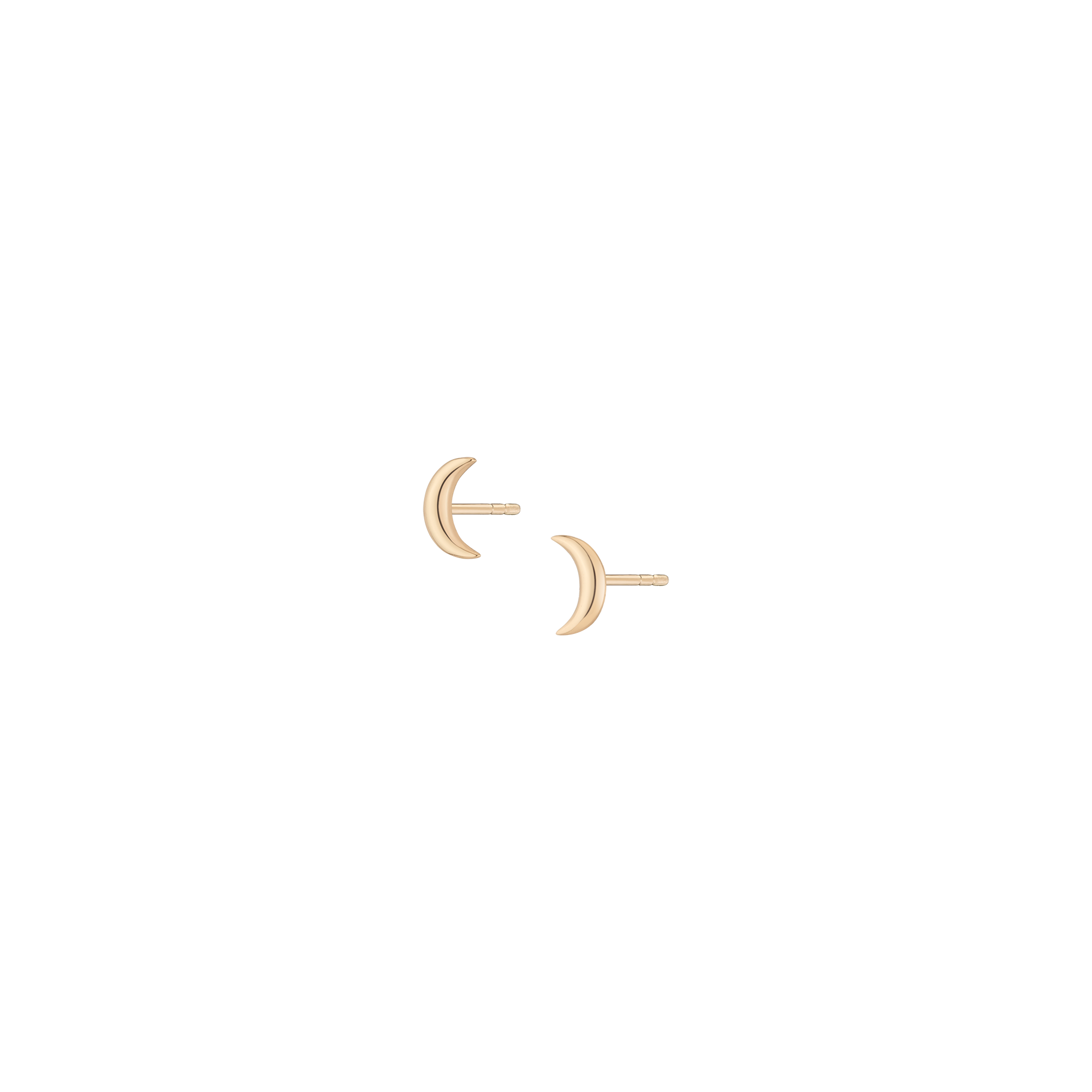 Gold Moon Stud Earrings