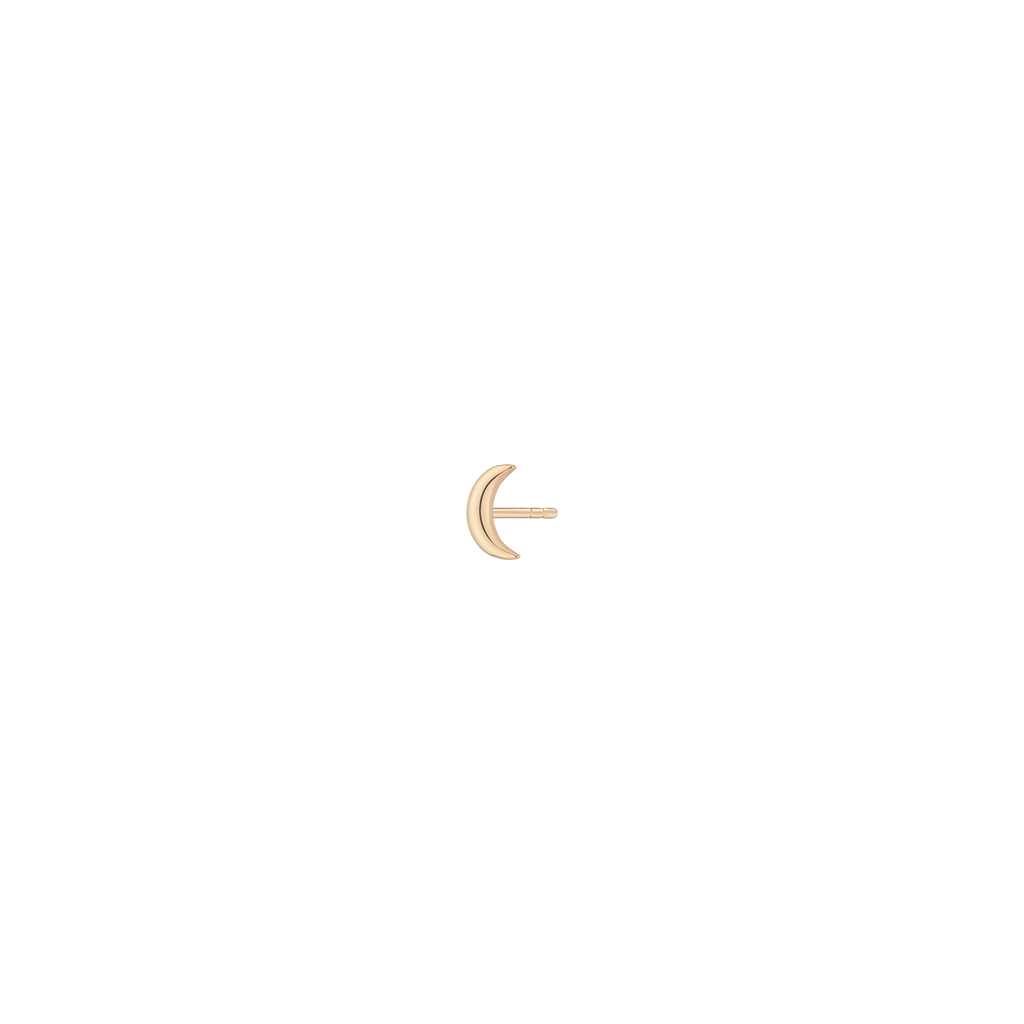 Gold Moon Stud Earrings