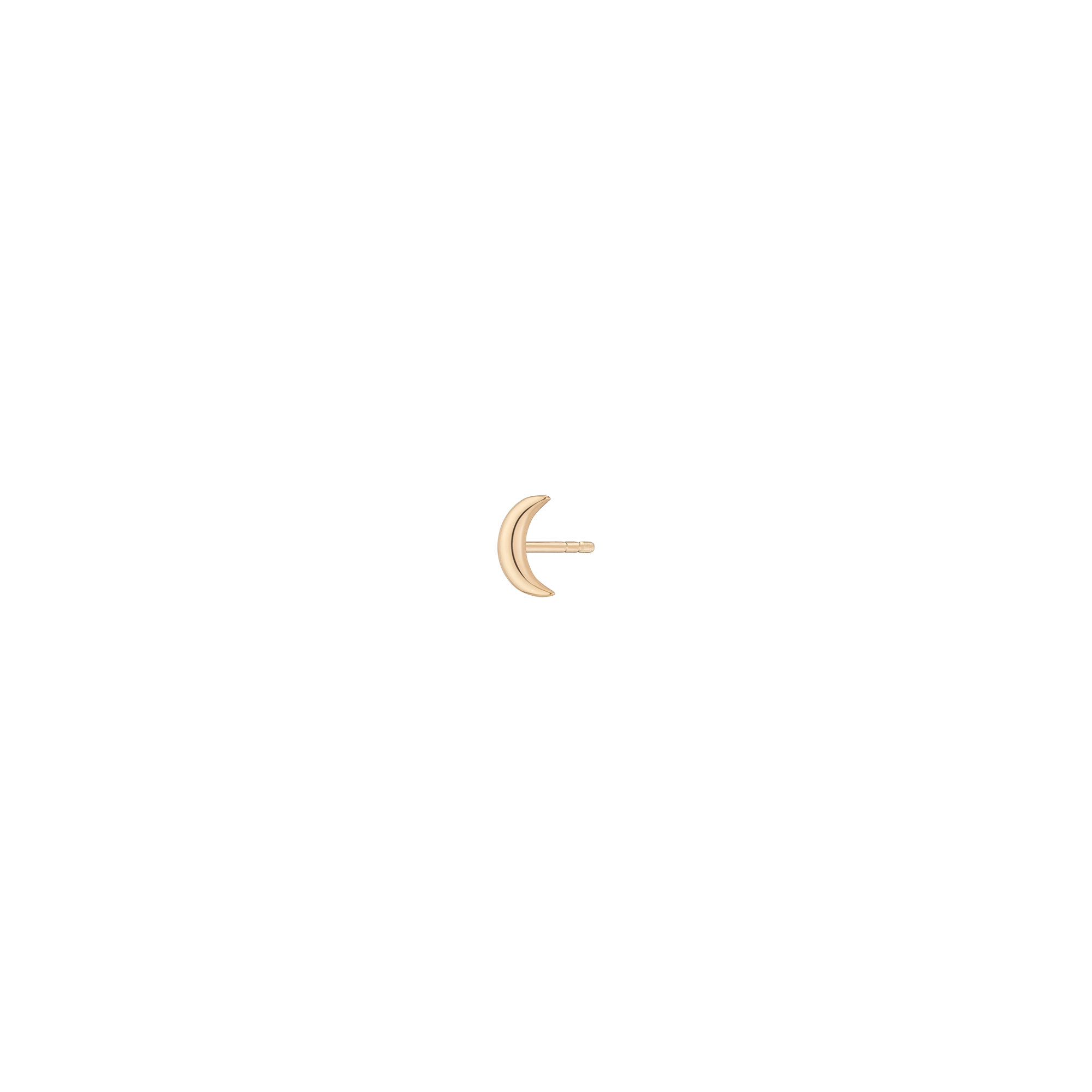 Gold Moon Stud Earrings