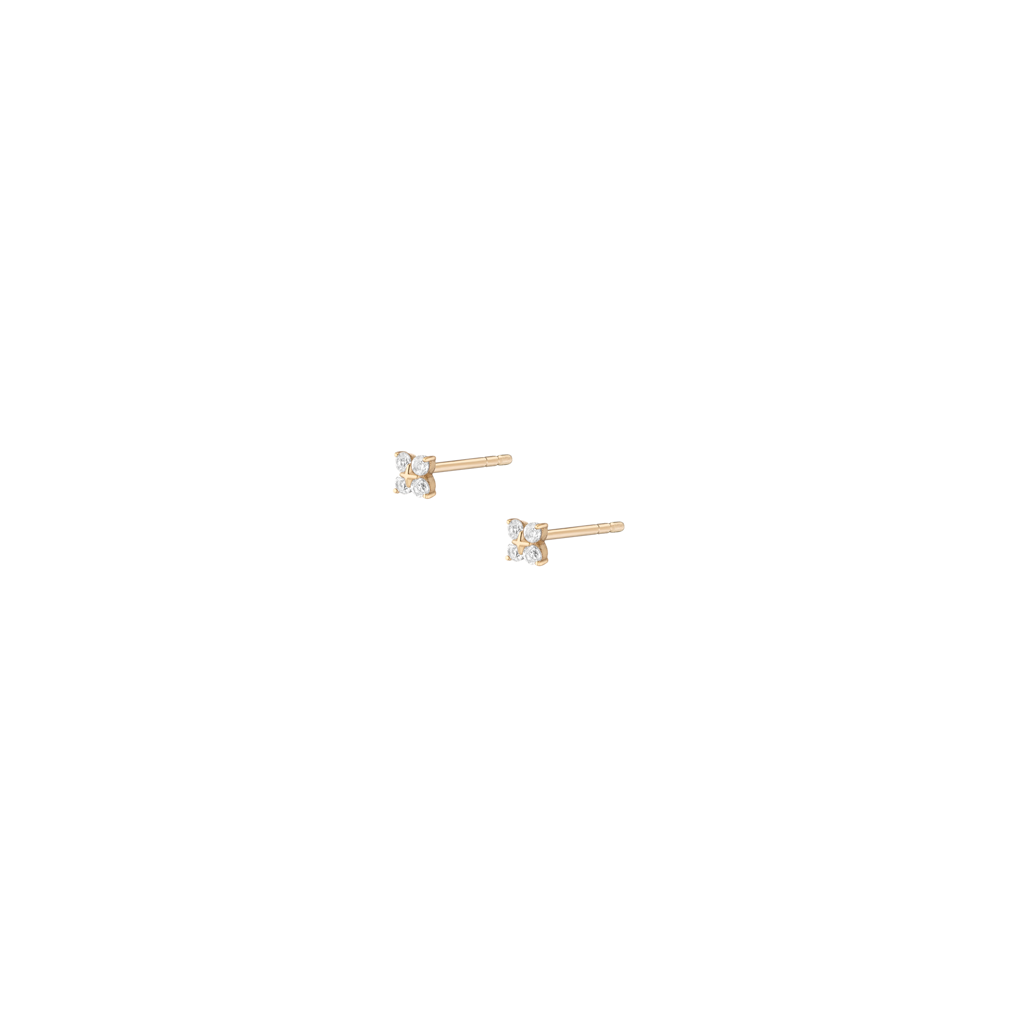 Lab Grown White Sapphire Wildflower Stud Earrings