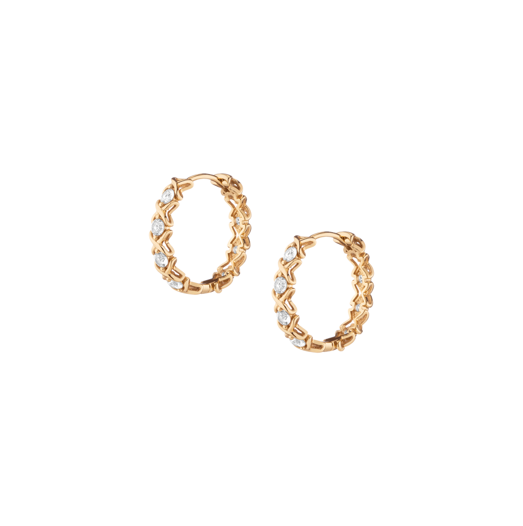 Lab Grown White Sapphire X Estate Hoop Earrings