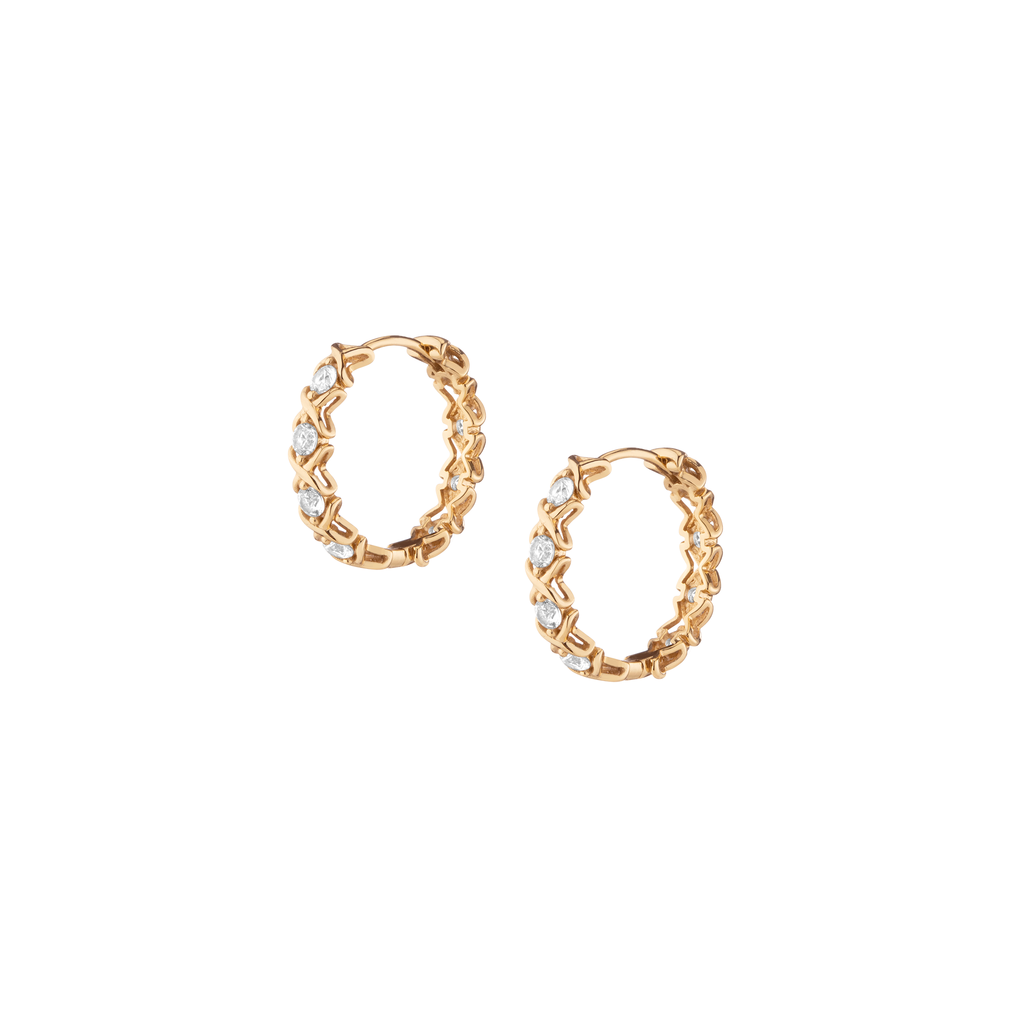 Lab Grown White Sapphire X Estate Hoop Earrings