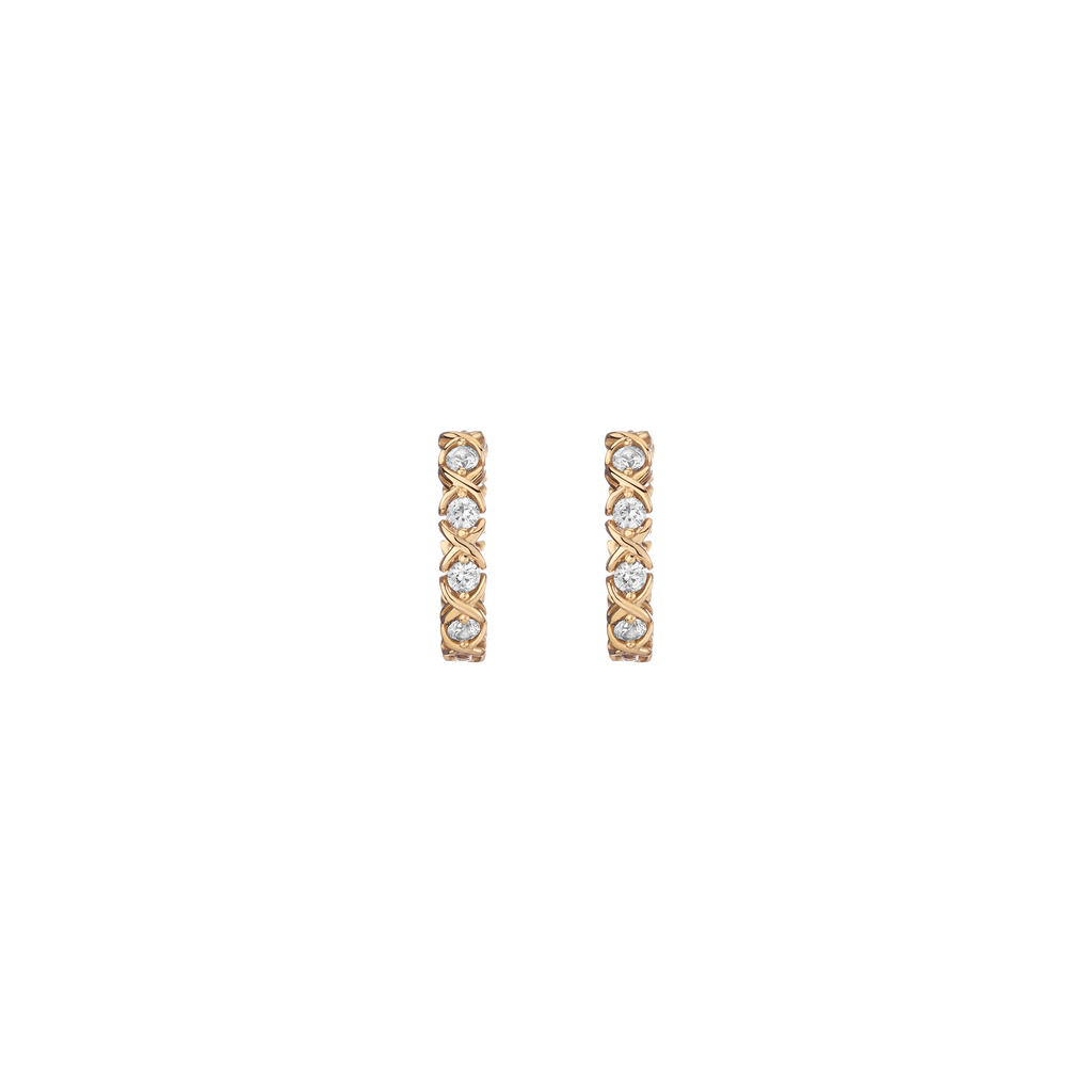Lab Grown White Sapphire X Estate Hoop Earrings
