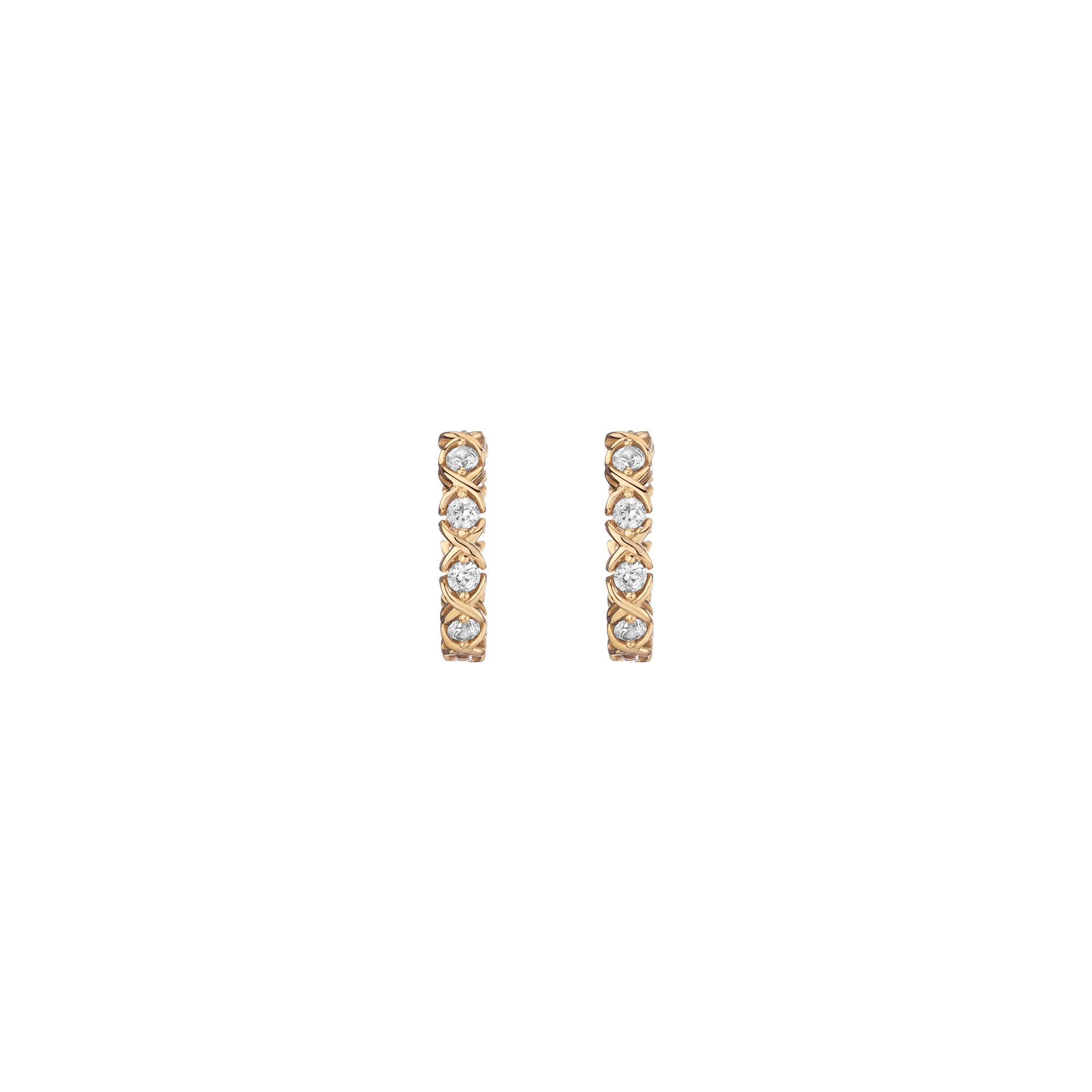 Lab Grown White Sapphire X Estate Hoop Earrings