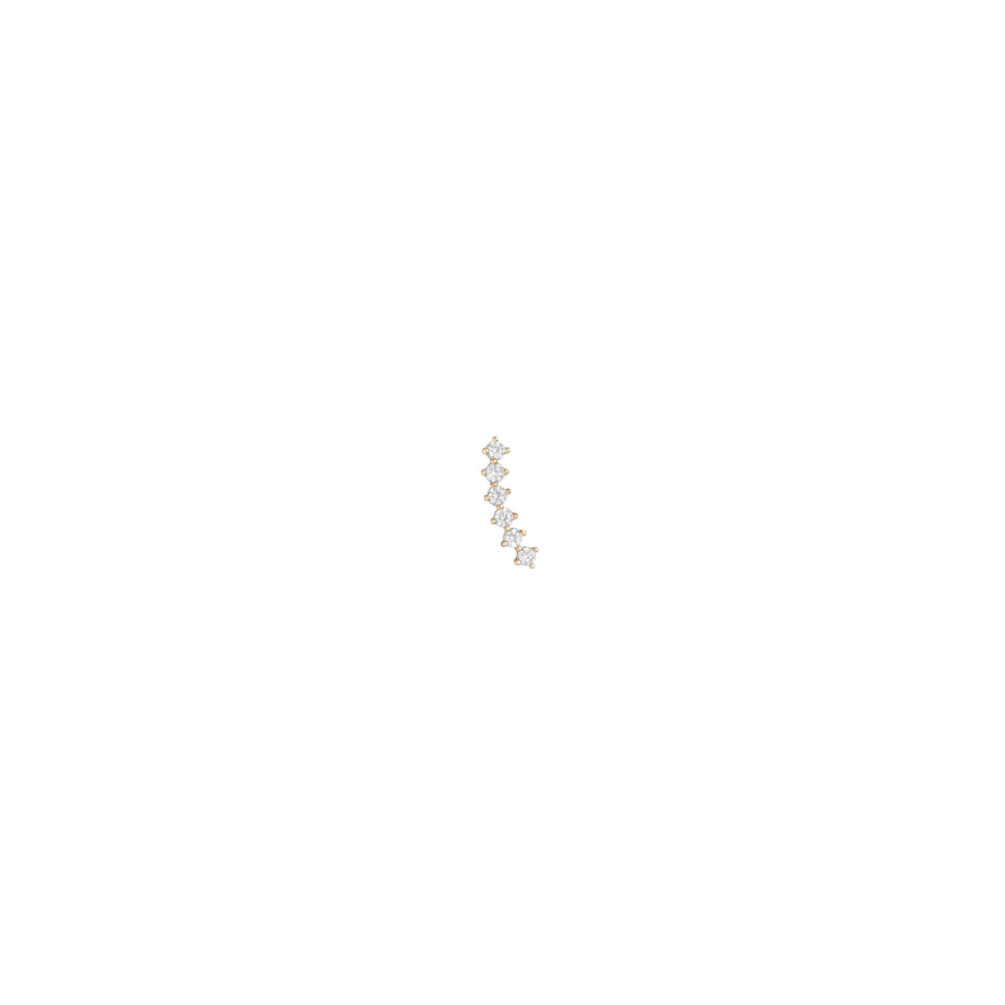 Lab Grown White Sapphire Climber - Flatback