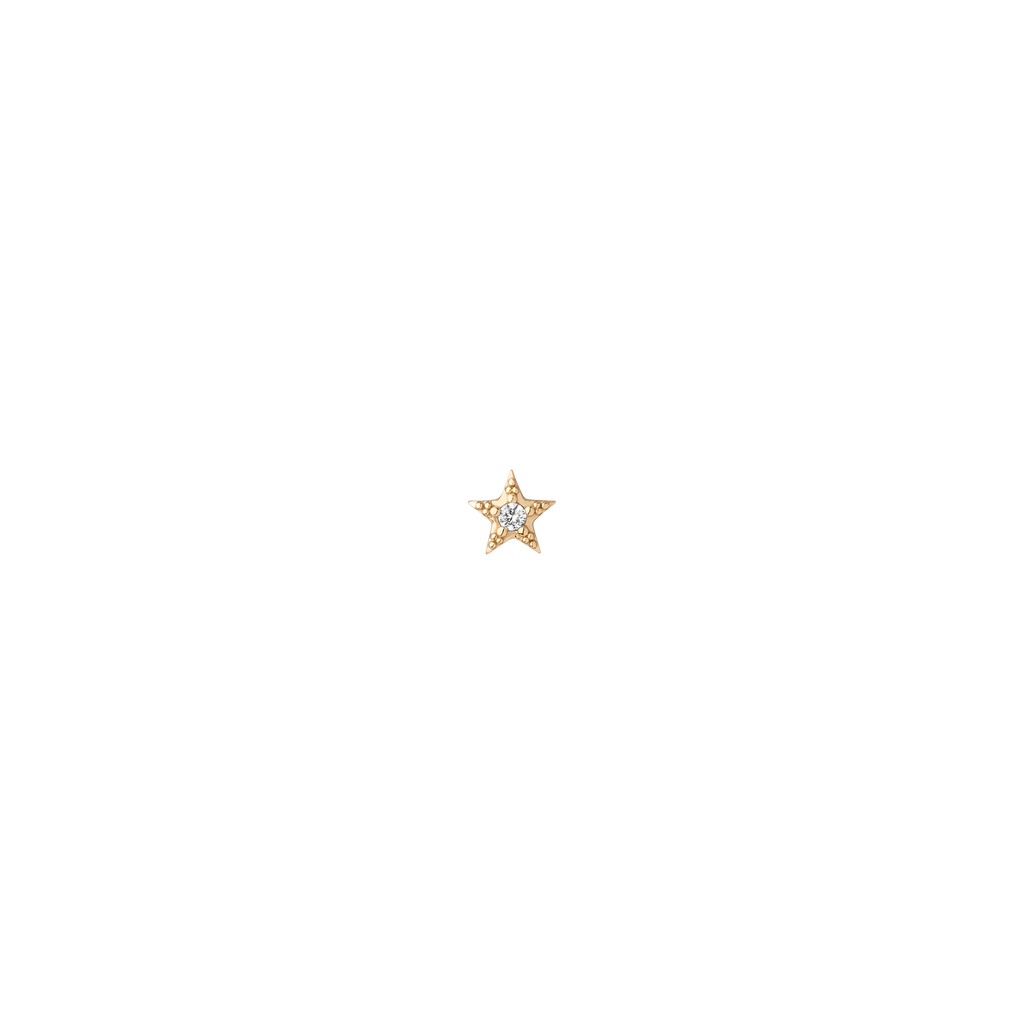 Lab Grown White Sapphire Star Stud Earrings