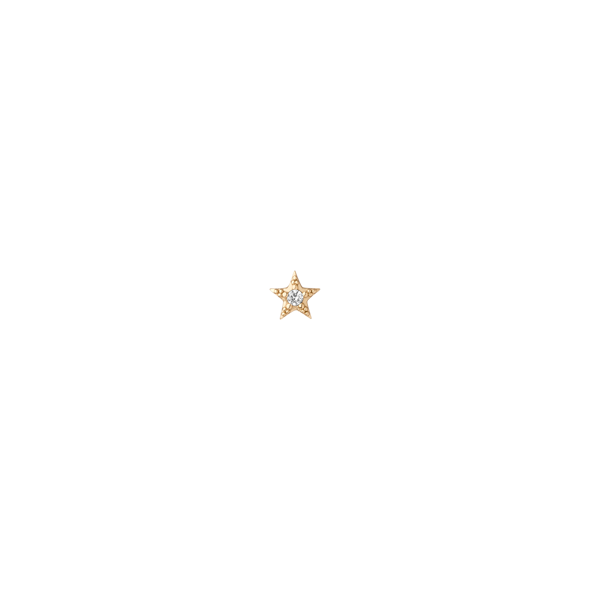 Lab Grown White Sapphire Star Stud Earrings - Flatback