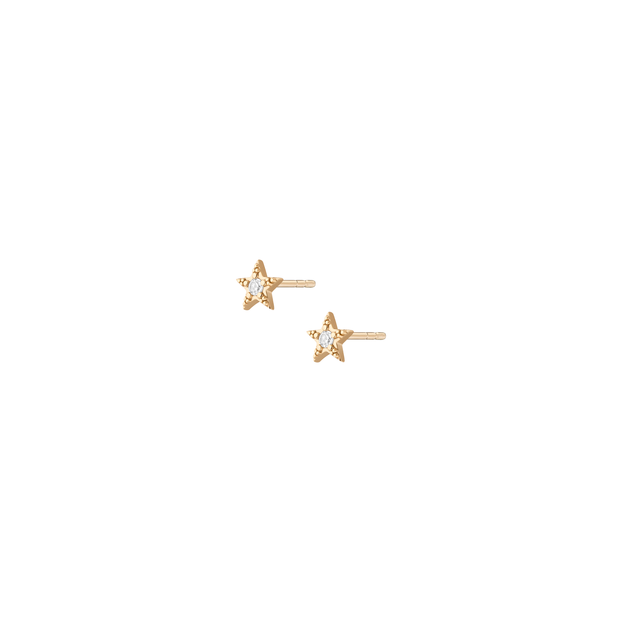 Lab Grown White Sapphire Star Stud Earrings