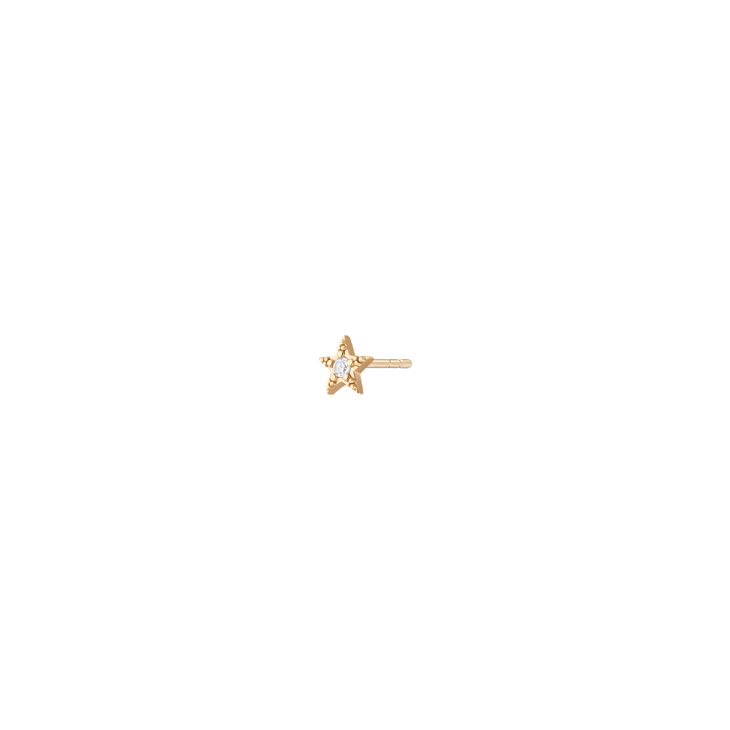 Lab Grown White Sapphire Star Stud Earrings