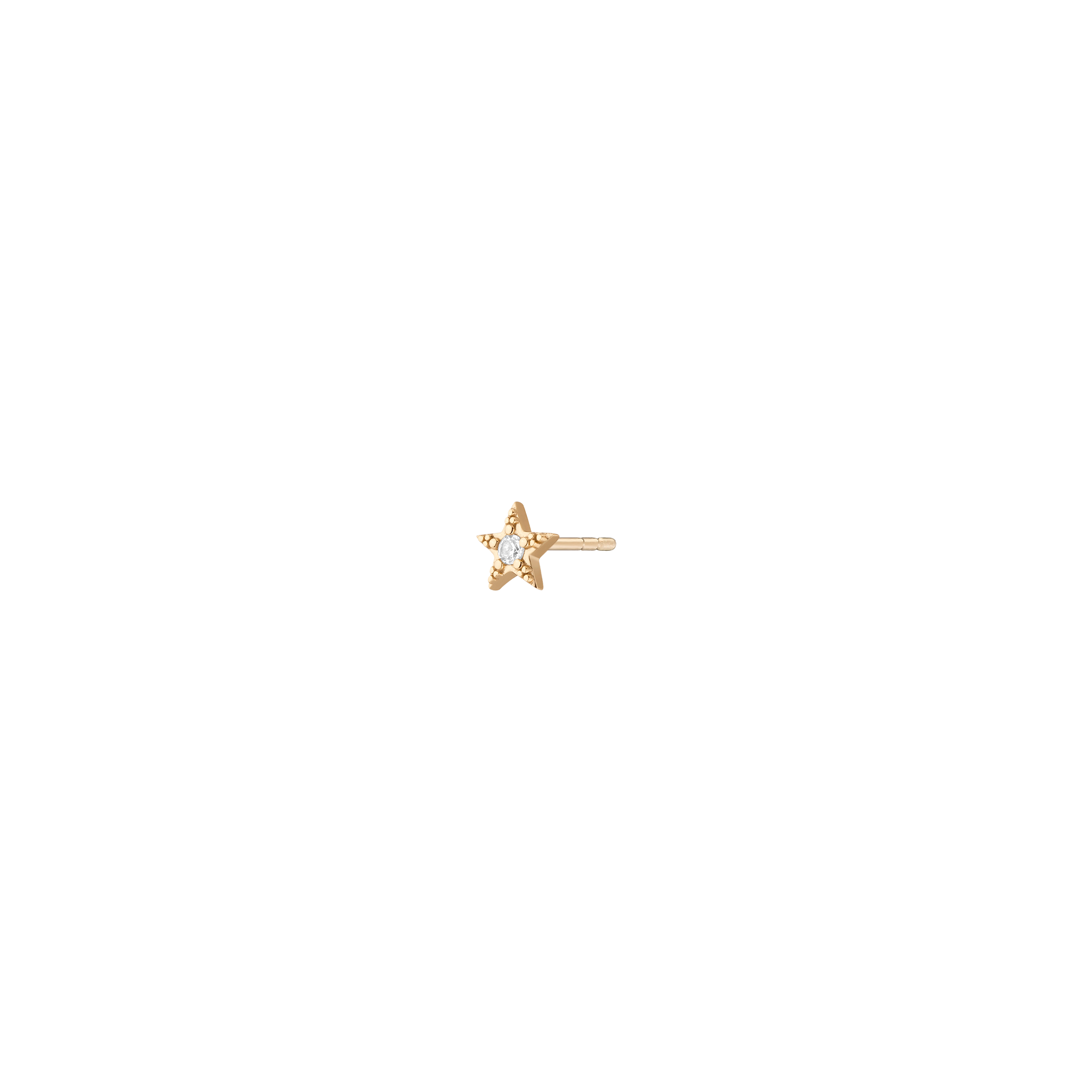 Lab Grown White Sapphire Star Stud Earrings