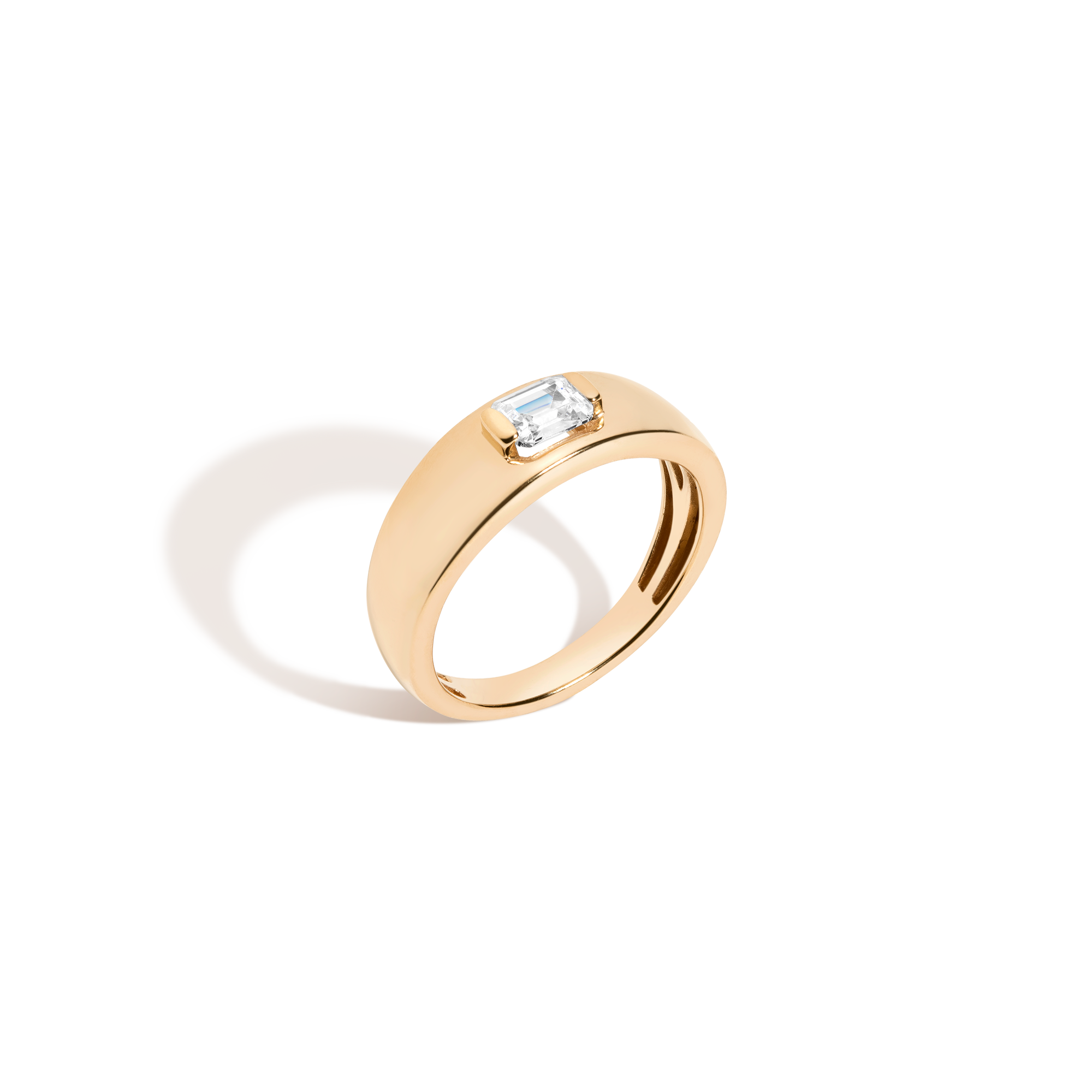 Chunky Lab Grown Diamond Emerald Ring