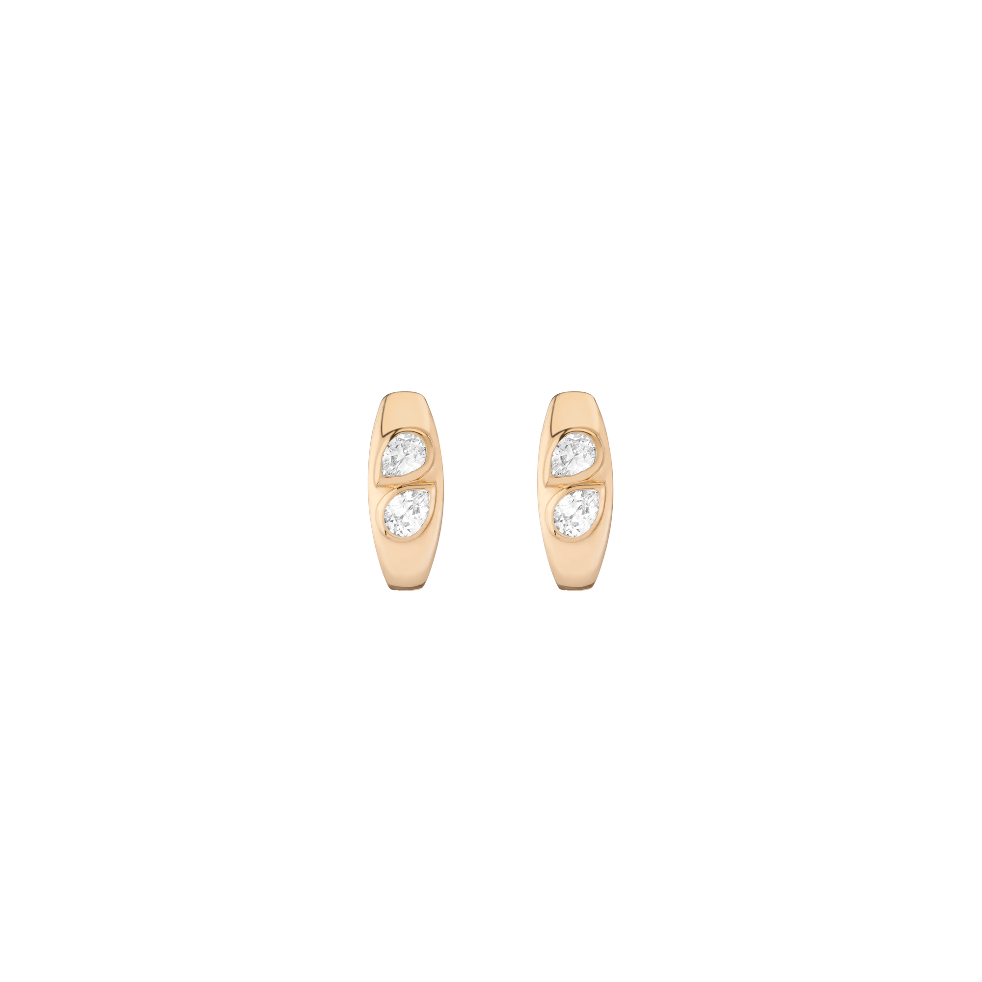 Chunky Double Lab Grown Diamond Pear Huggie Earrings