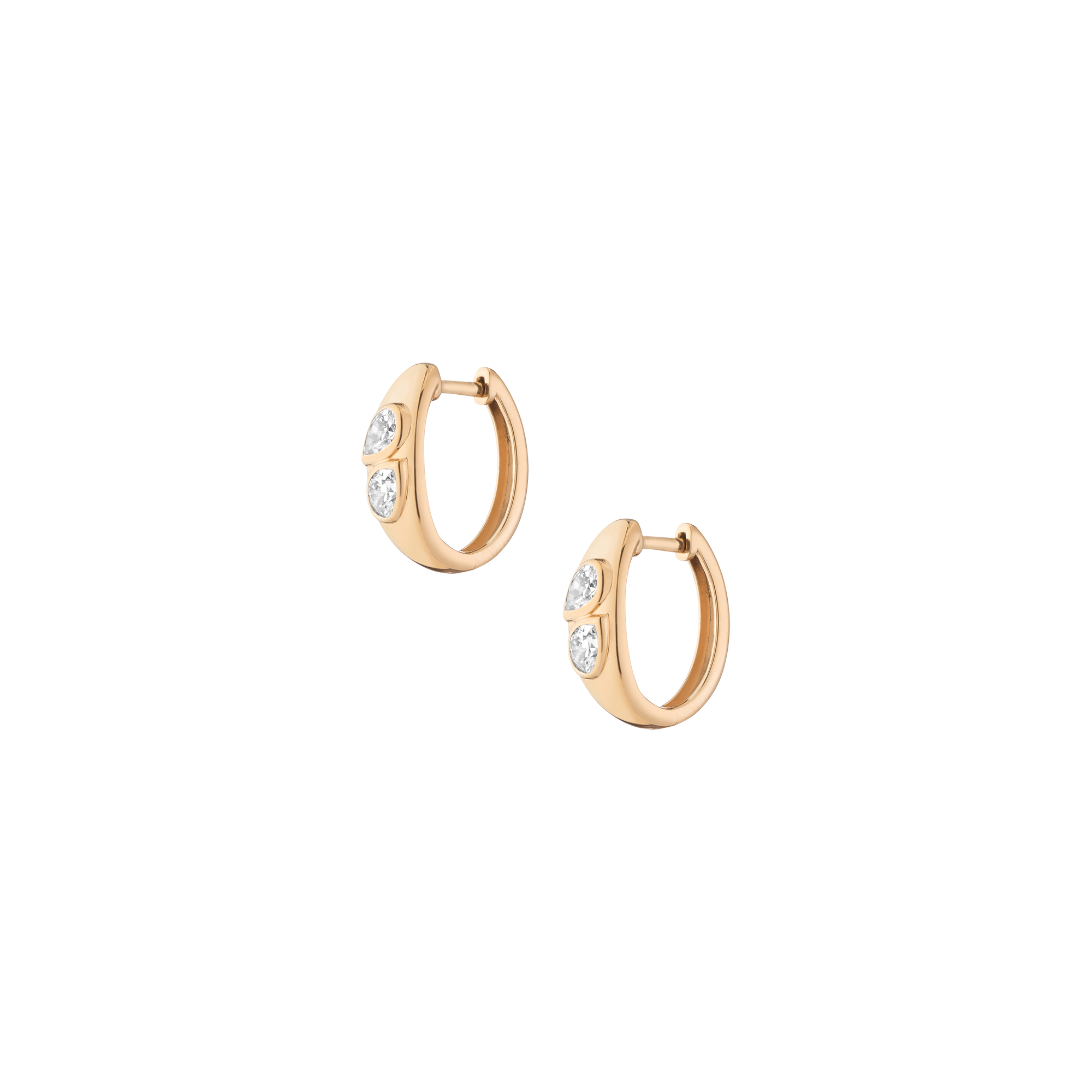 Chunky Double Lab Grown Diamond Pear Huggie Earrings