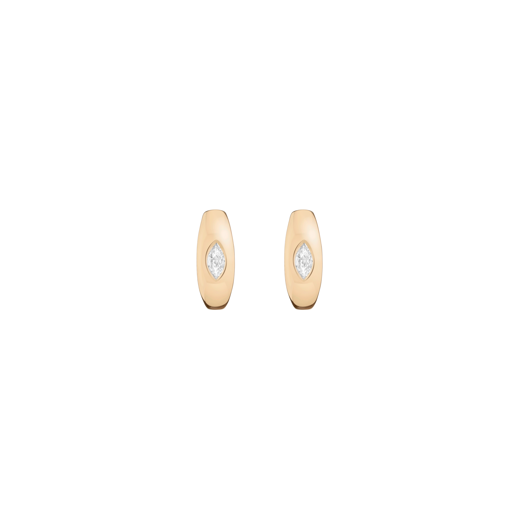 Chunky Lab Grown Diamond Marquise Huggie Earrings