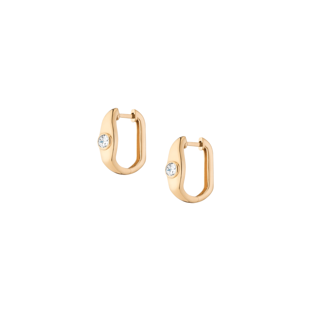 Chunky Lab Grown Diamond Oval Huggie Earrings