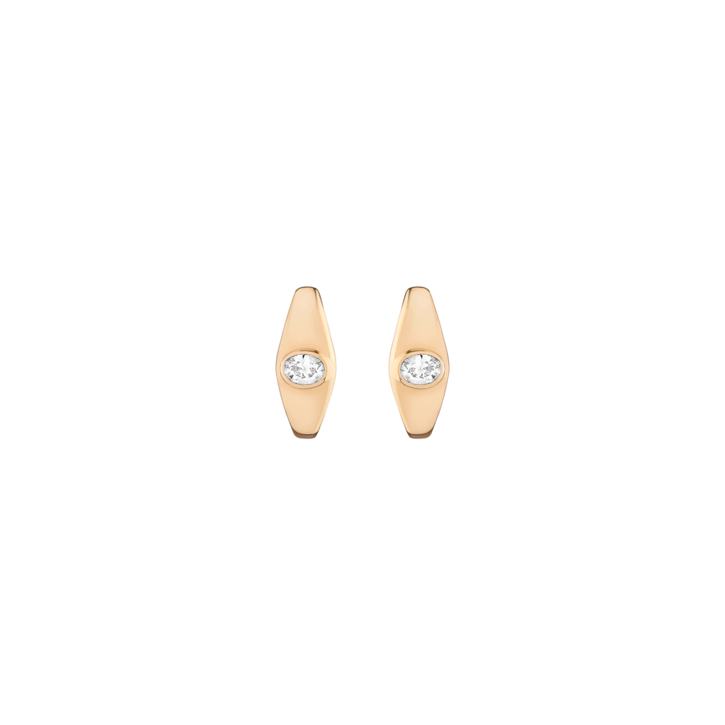 Chunky Lab Grown Diamond Oval Huggie Earrings