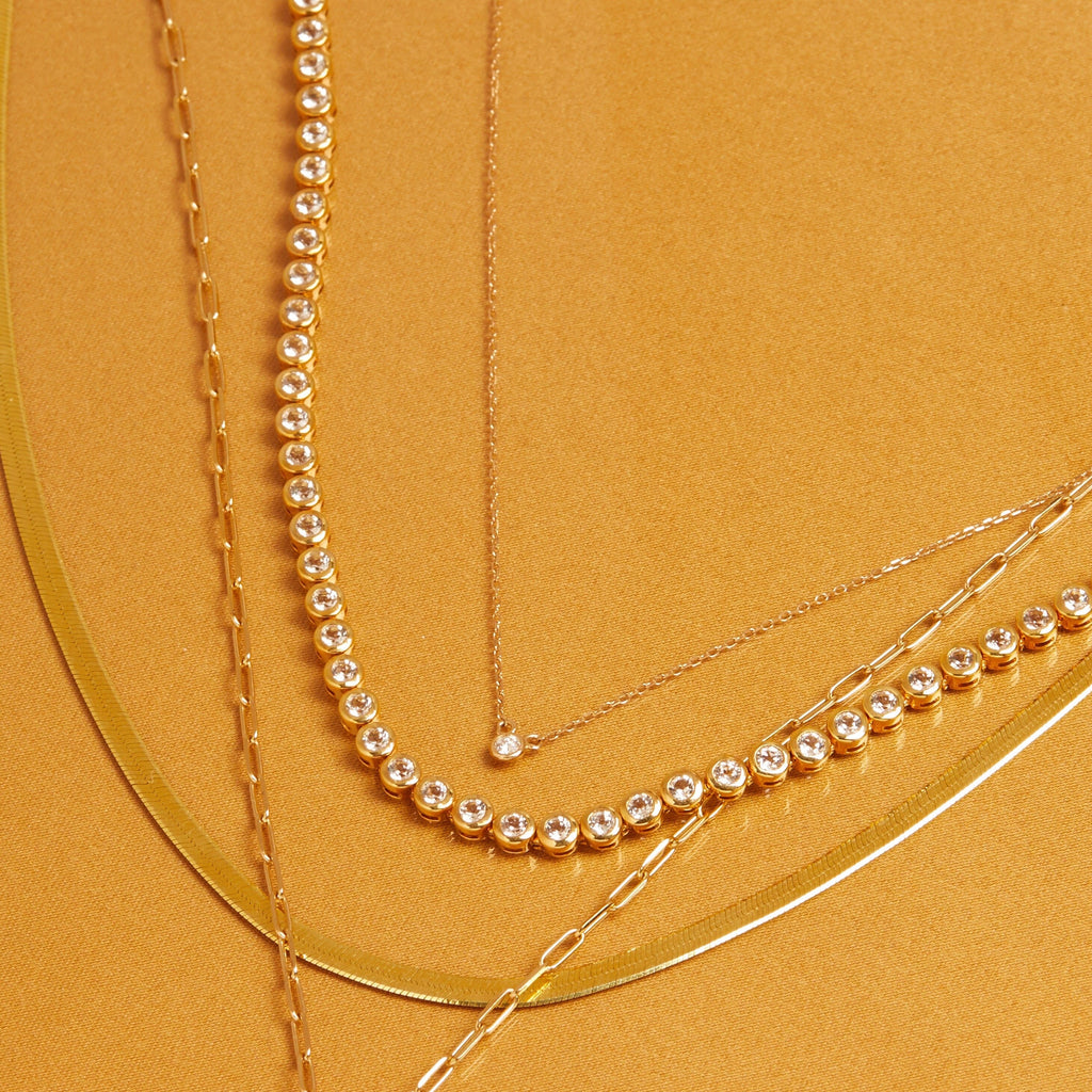 Diamond Bezel Tennis Necklace
