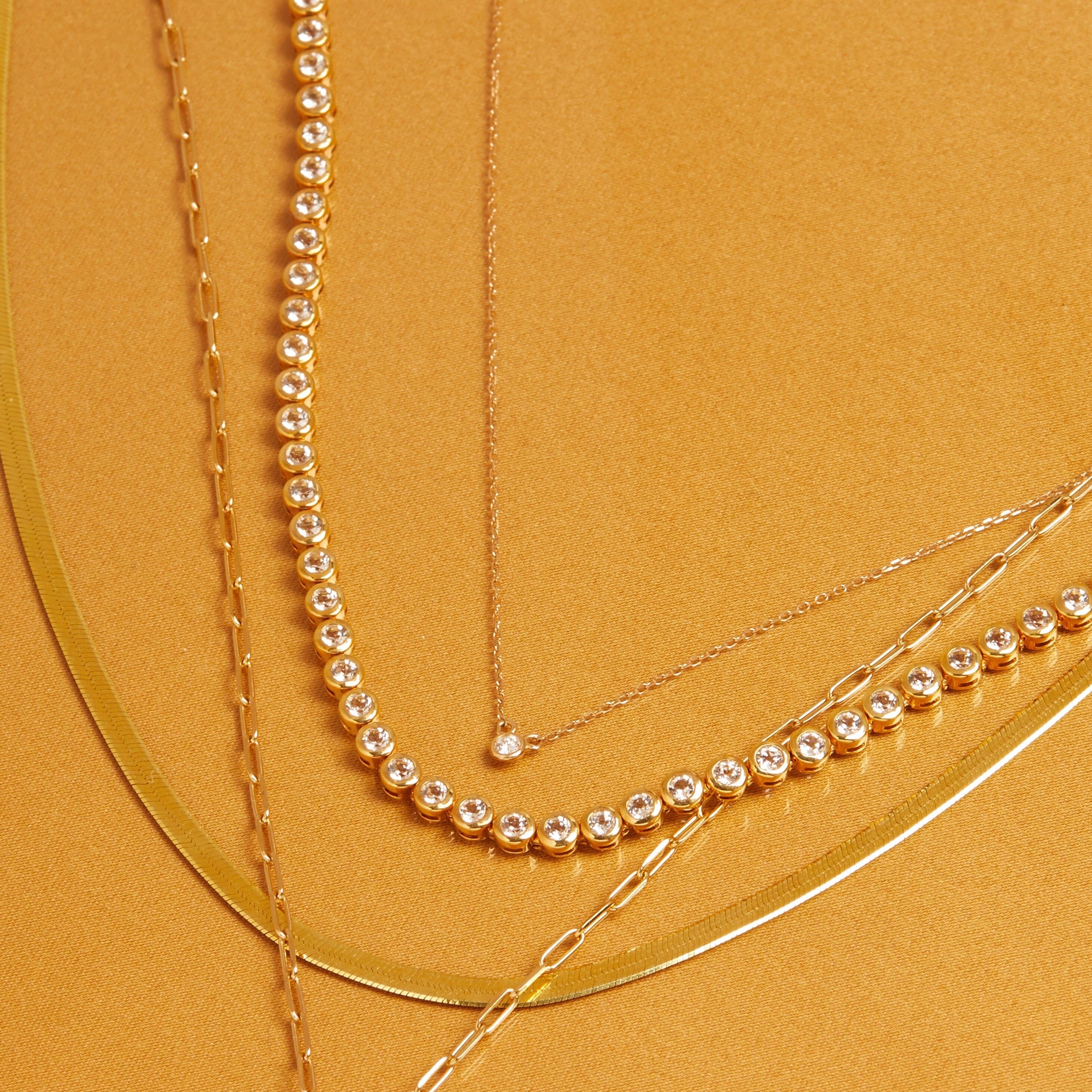 Diamond Bezel Tennis Necklace