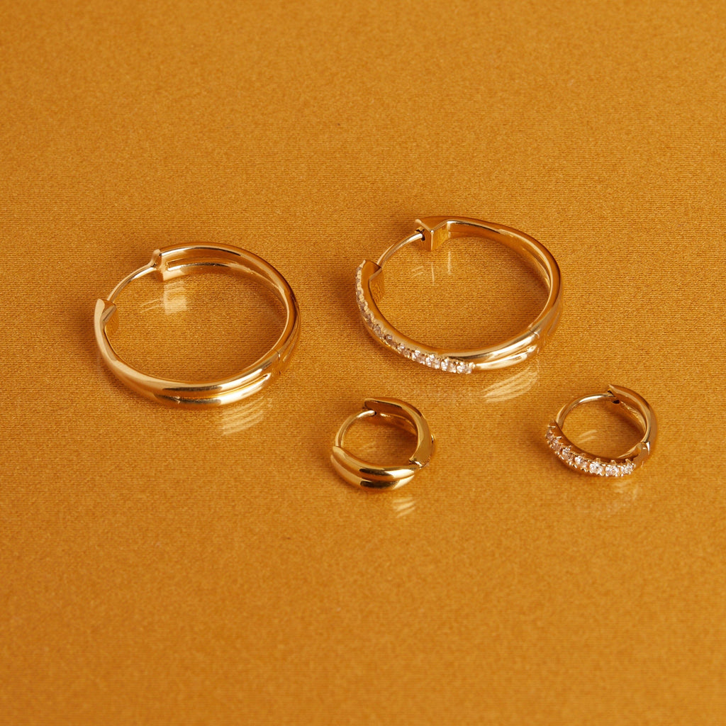 Diamond Crossover Huggie Earrings