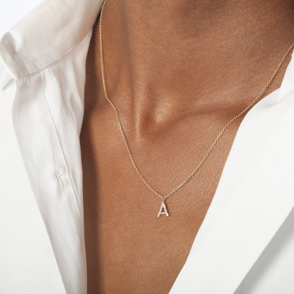 Lab Grown Diamond Classic Letter Pendant