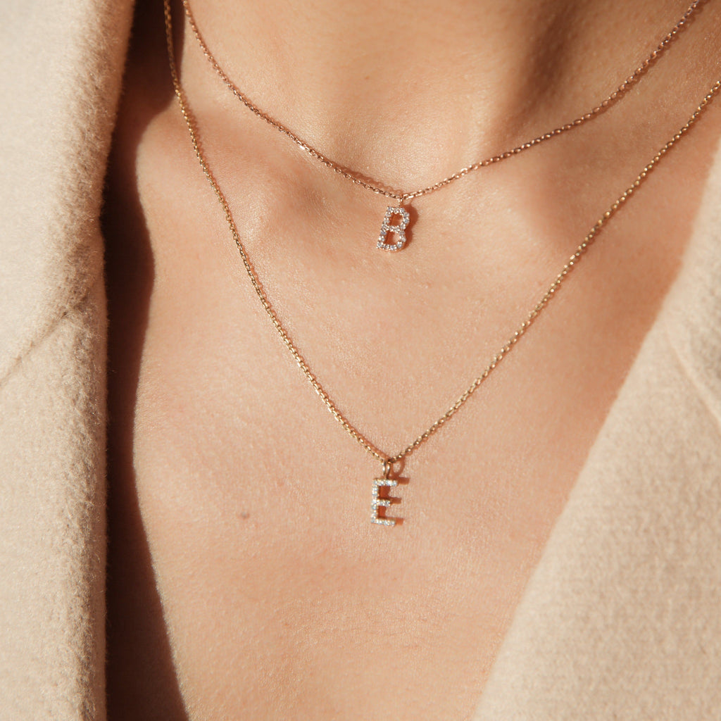 Classic Diamond Letter Necklace
