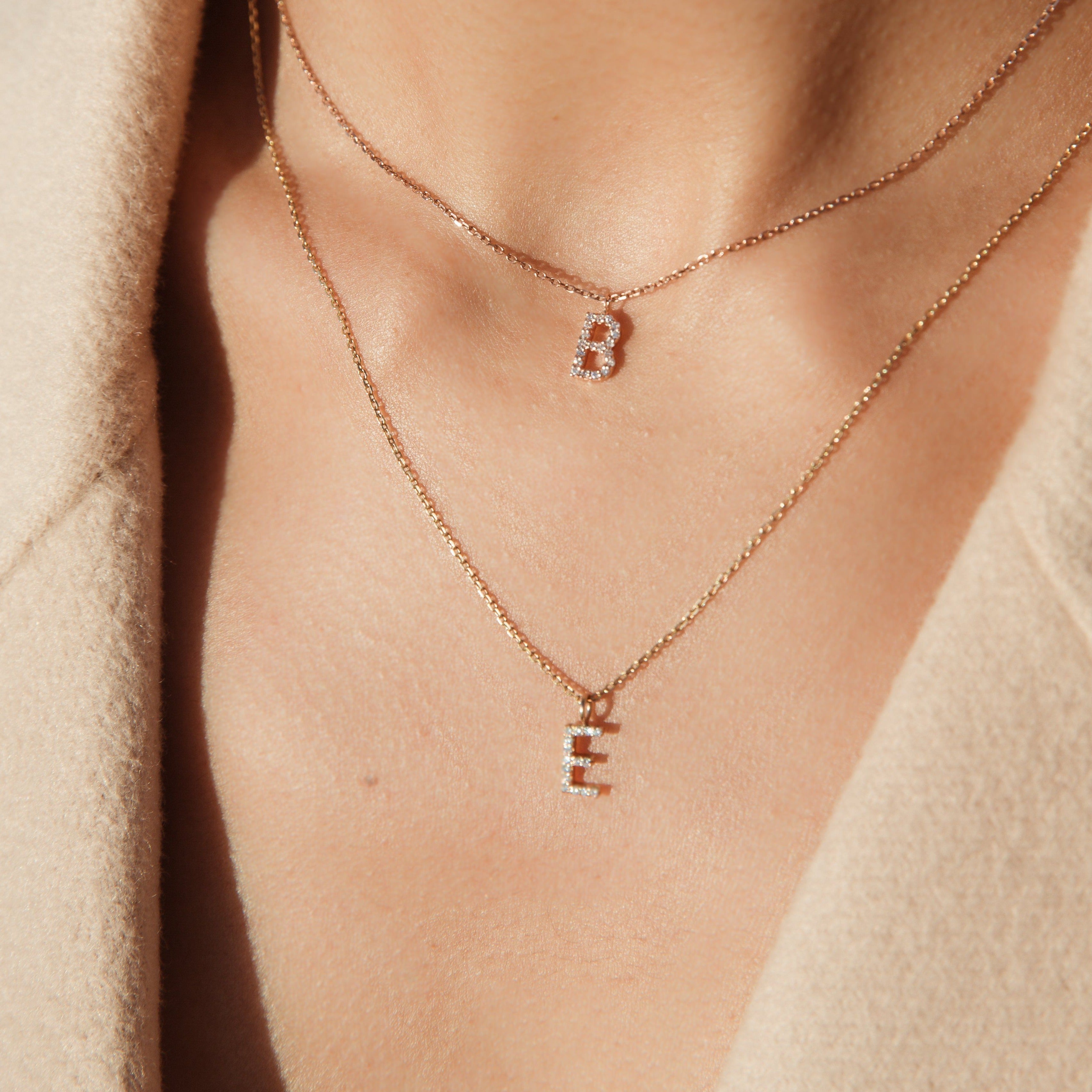 Classic Diamond Letter Necklace