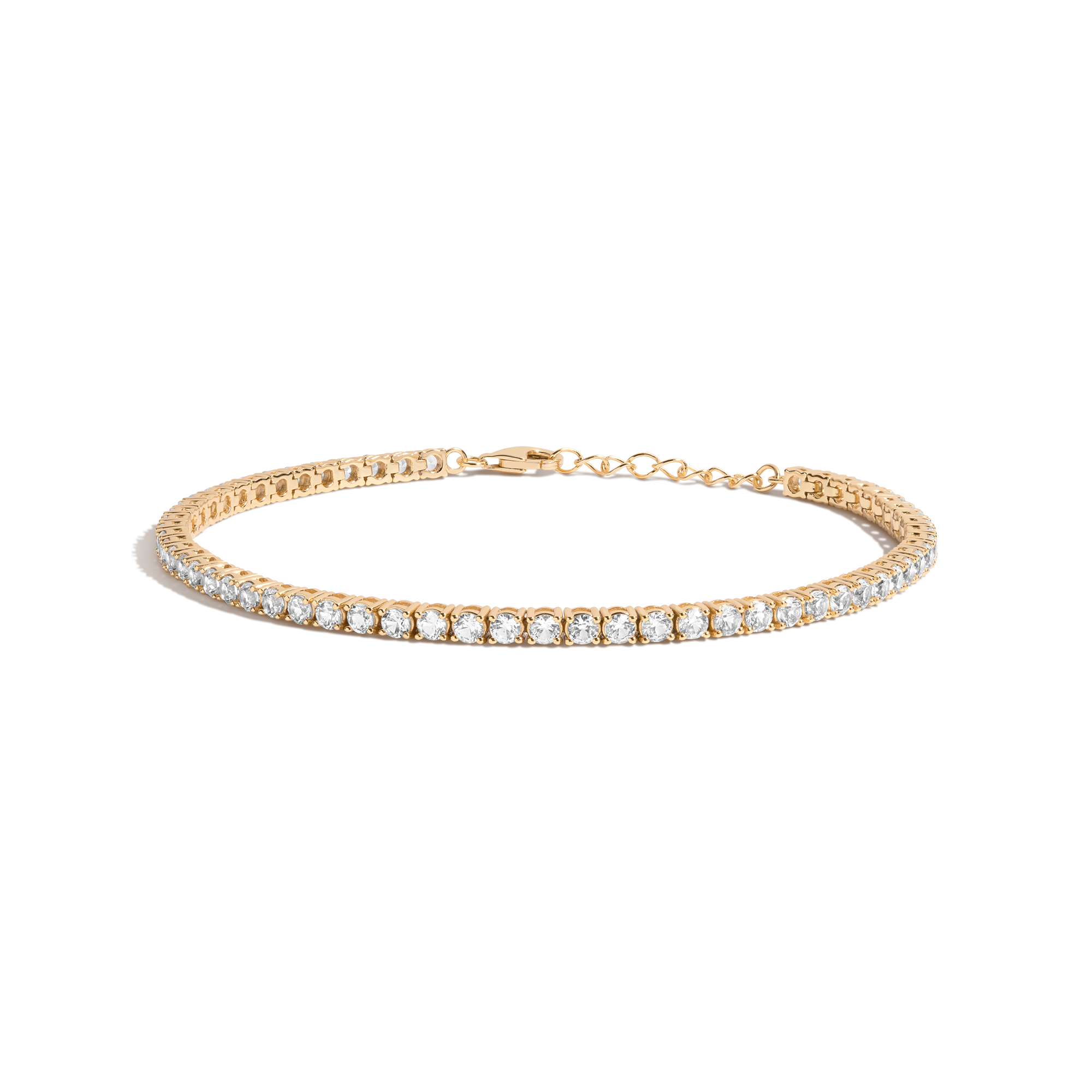 Lab Grown White Sapphire Tennis Anklet