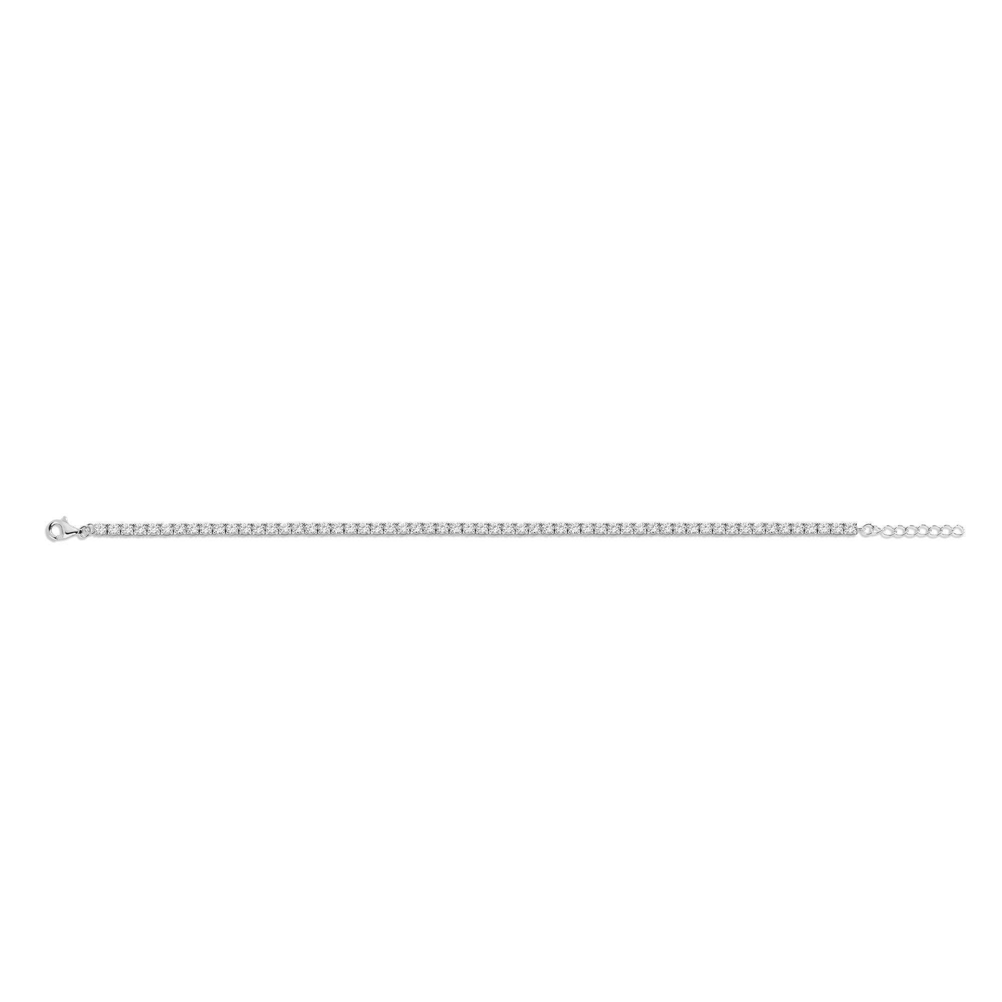 Lab Grown White Sapphire Tennis Anklet