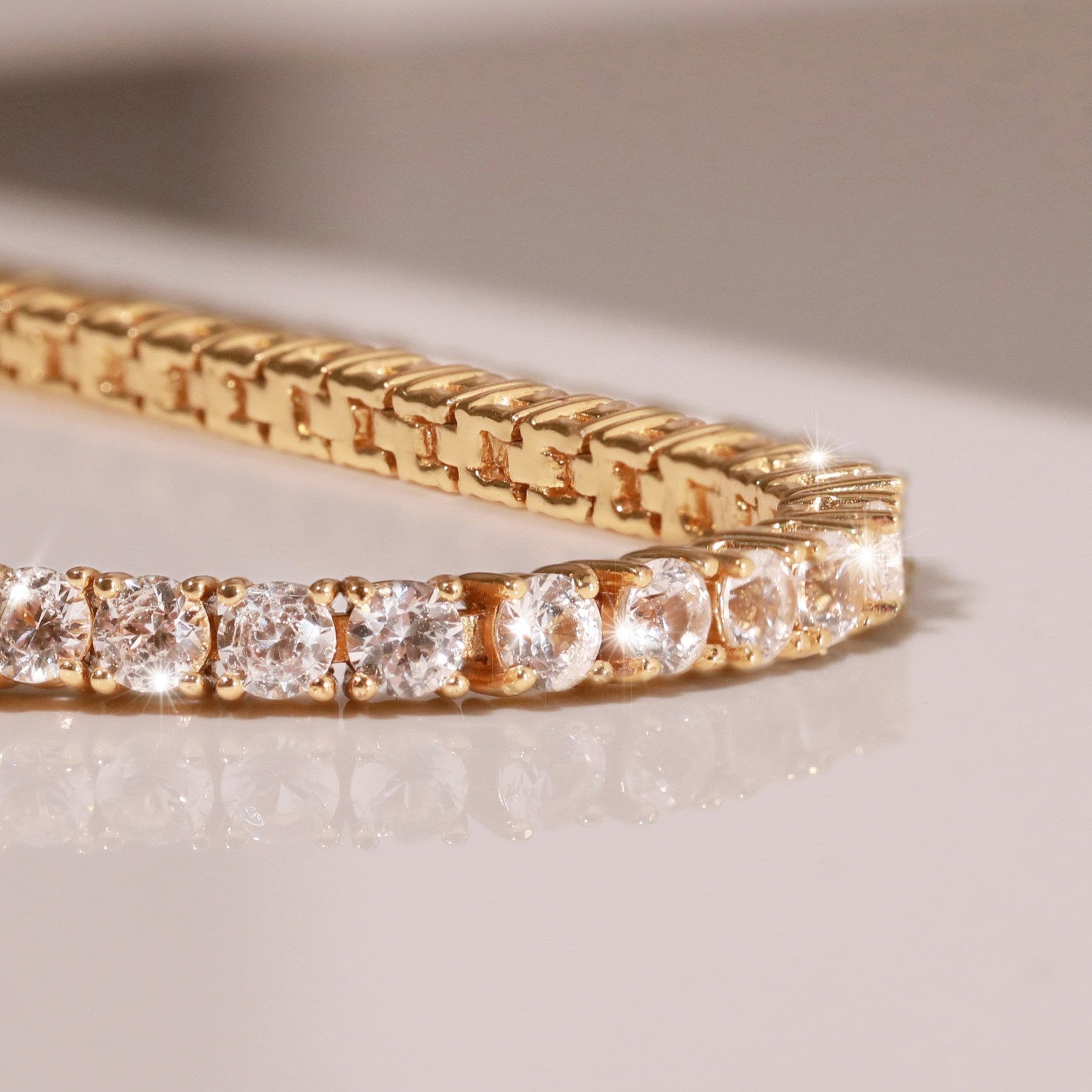 Lab Grown White Sapphire Tennis Bracelet - 10ct