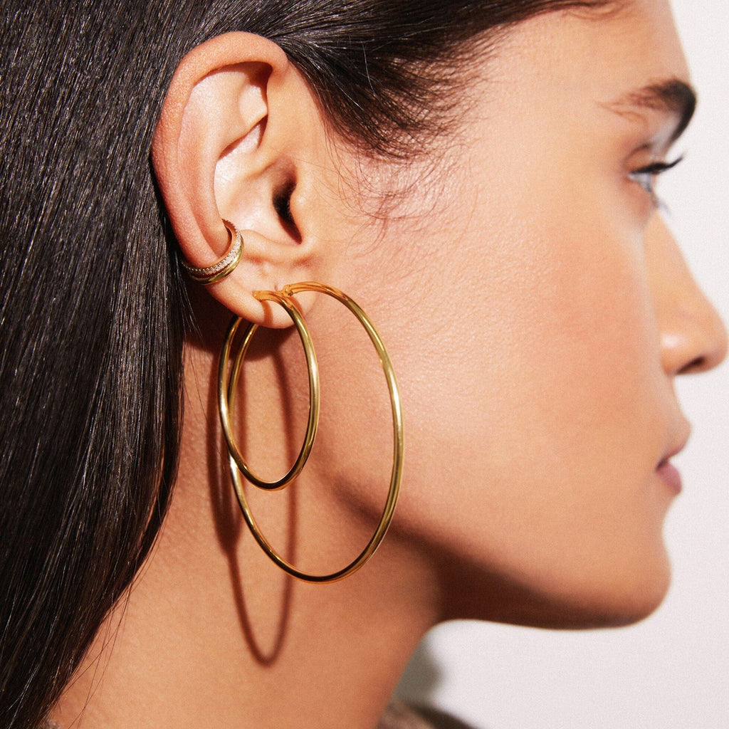 Gold Hoop Earrings - 2mm