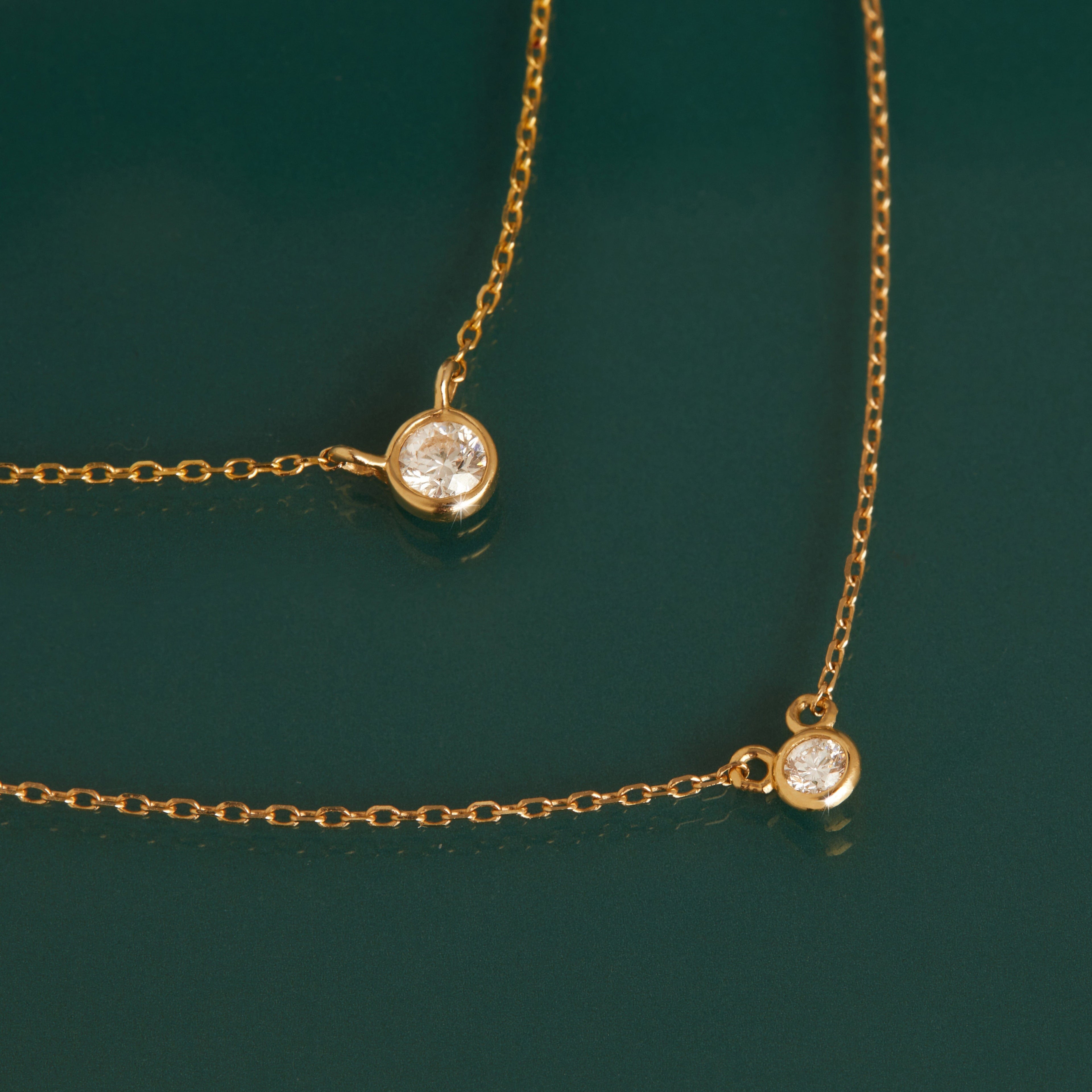 Mini Diamond Bezel Necklace