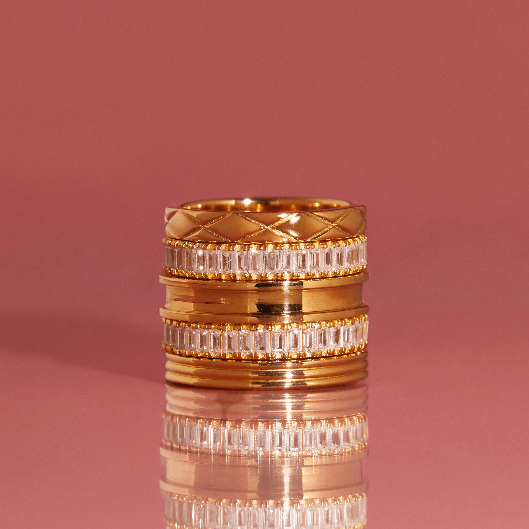 Lab Grown White Sapphire Baguette Eternity Ring